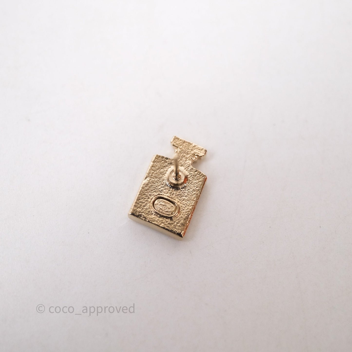 Chanel No.5 Perfume Bottle Earrings Gold Tone 20C
