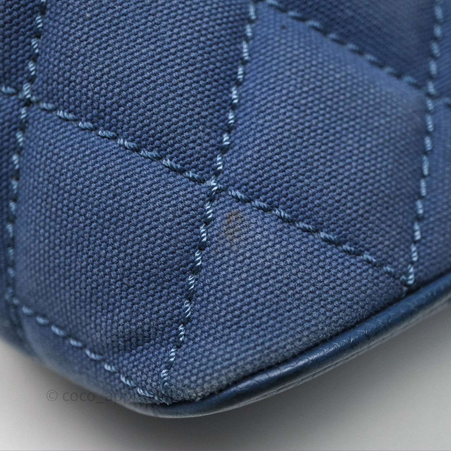 Chanel Blue Caviar Tassel Canvas Tote Bag