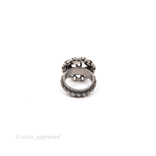 Chanel CC Chain Round Ring Ruthenium Tone 10P