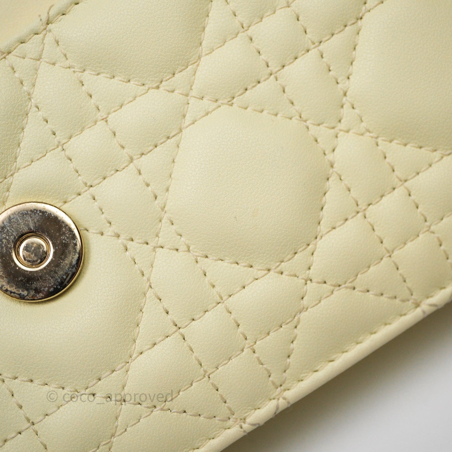 Christian Dior My Dior Mini Bag Yellow Cannage Lambskin Gold Hardware