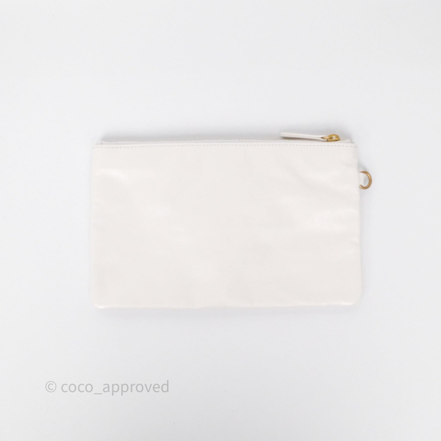 Chanel 22 Small White Shiny Calfskin Aged Gold Hardware