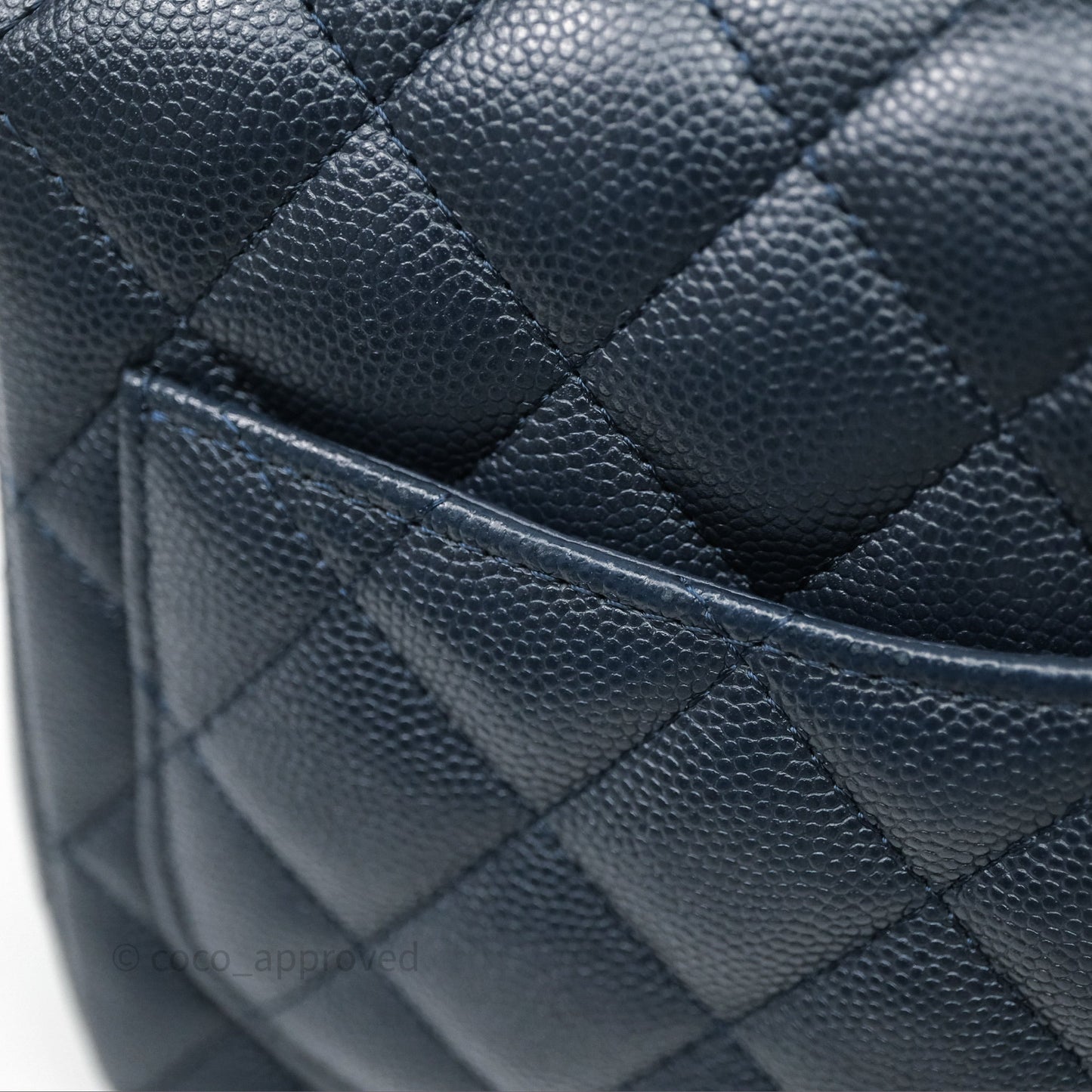 Chanel Quilted Mini Square Navy Caviar Silver Hardware