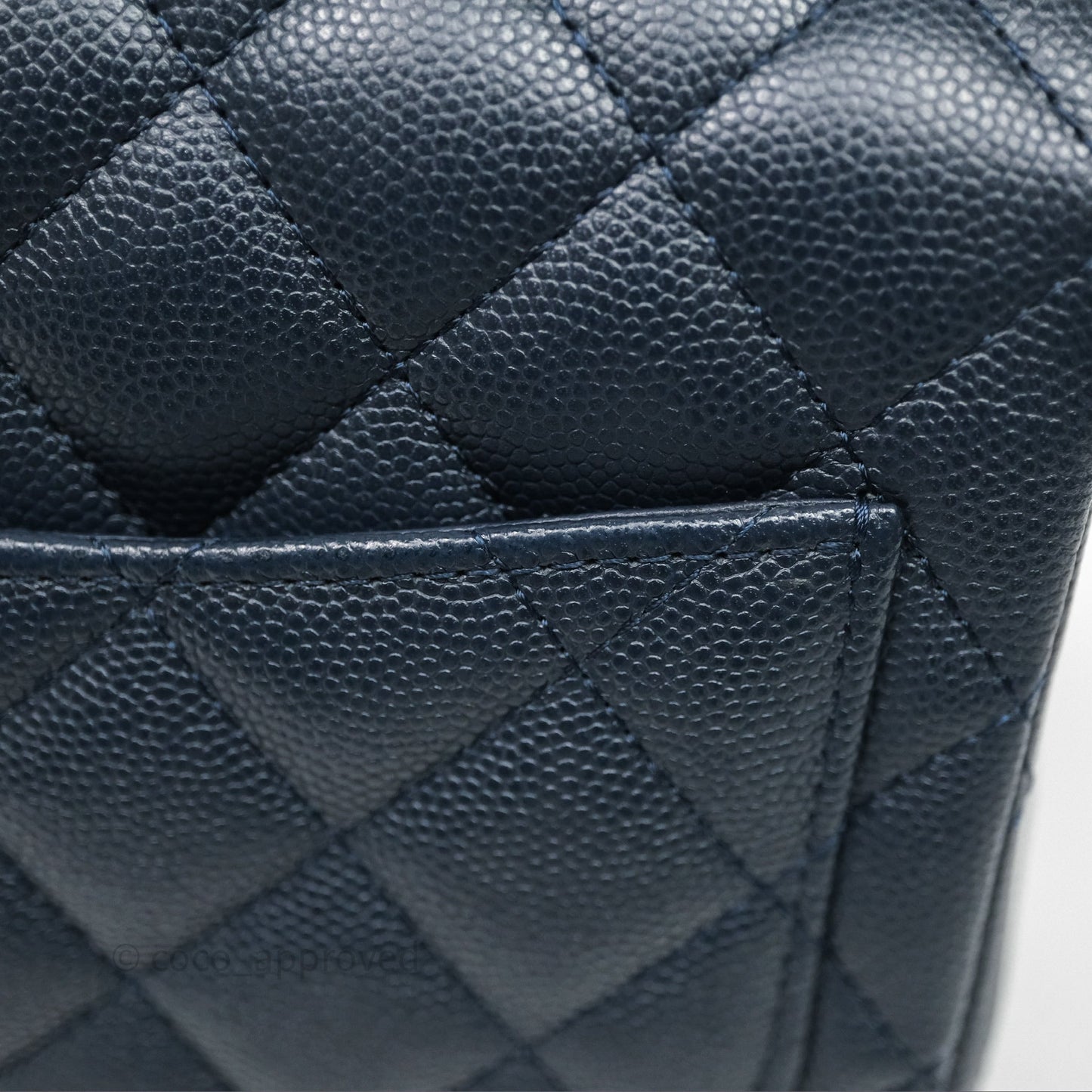 Chanel Quilted Mini Square Navy Caviar Silver Hardware
