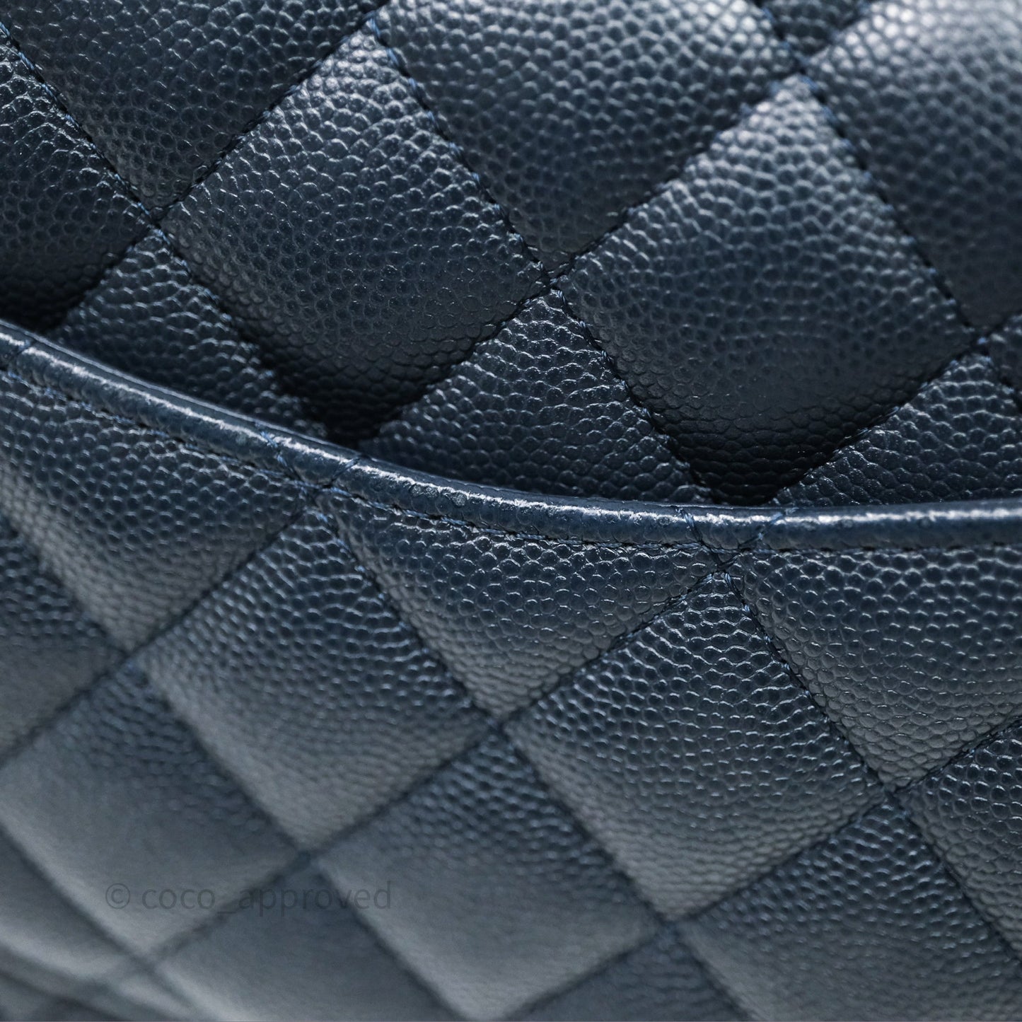 Chanel Quilted Mini Square Navy Caviar Silver Hardware
