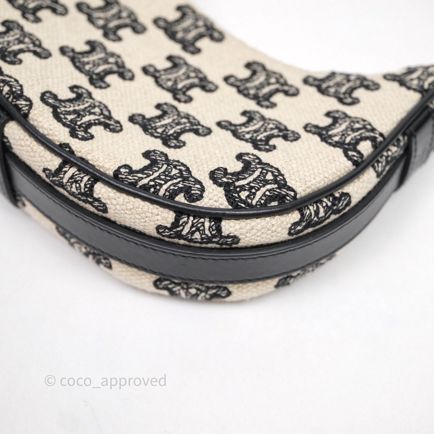 Celine Mini Ava Bag In Triomphe Canvas Black