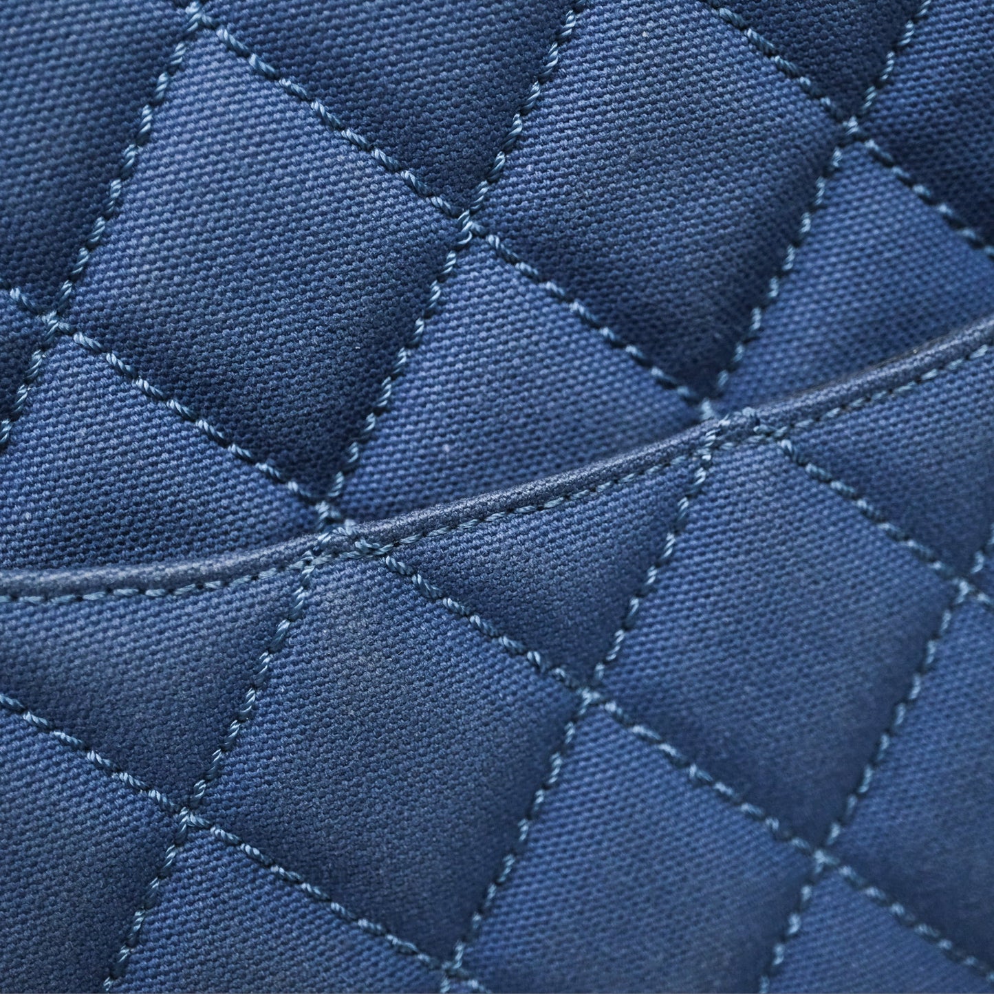 Chanel Blue Caviar Tassel Canvas Tote Bag