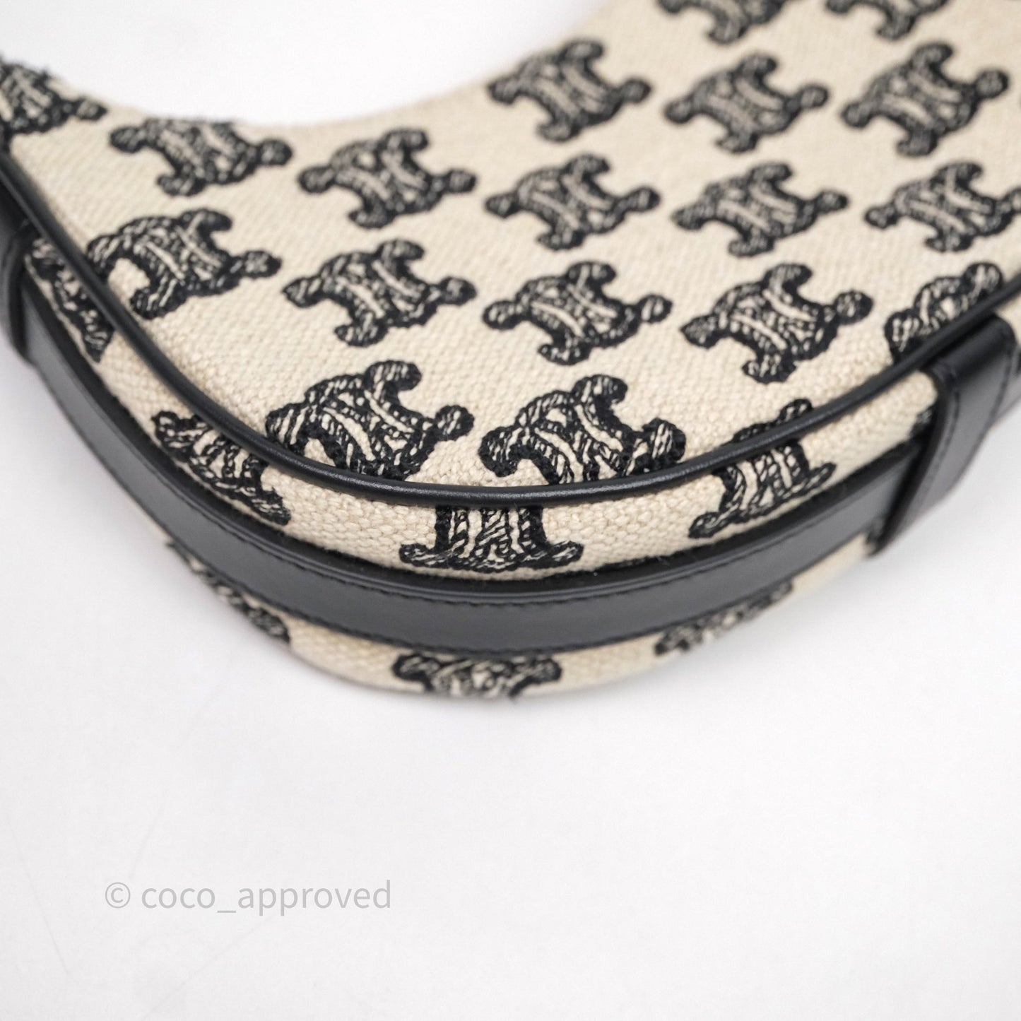 Celine Mini Ava Bag In Triomphe Canvas Black