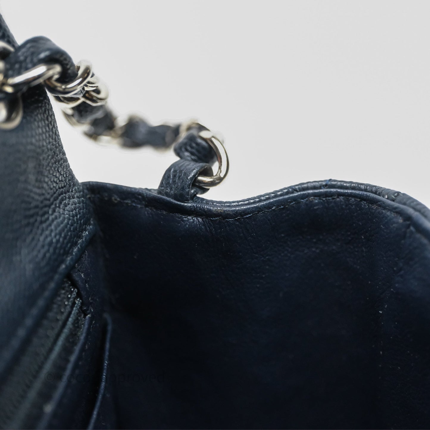 Chanel Quilted Mini Square Navy Caviar Silver Hardware