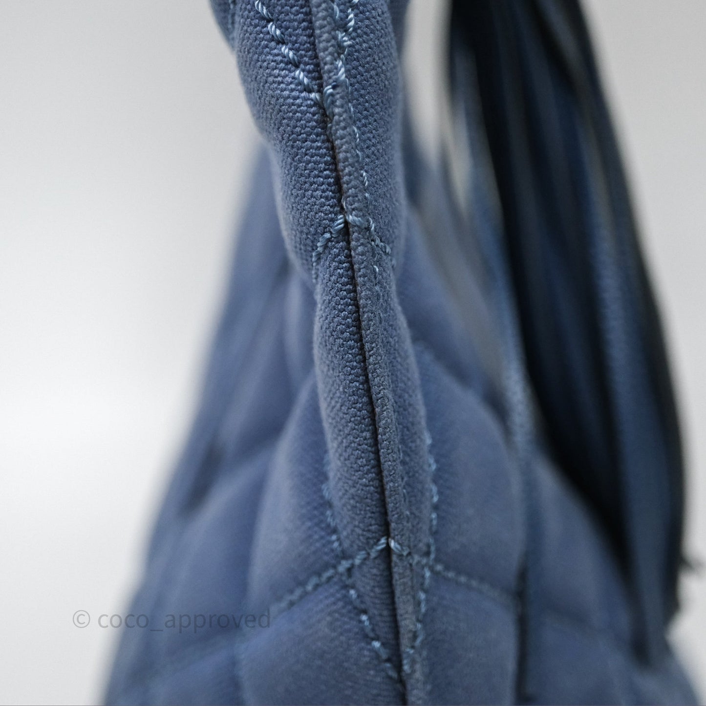Chanel Blue Caviar Tassel Canvas Tote Bag