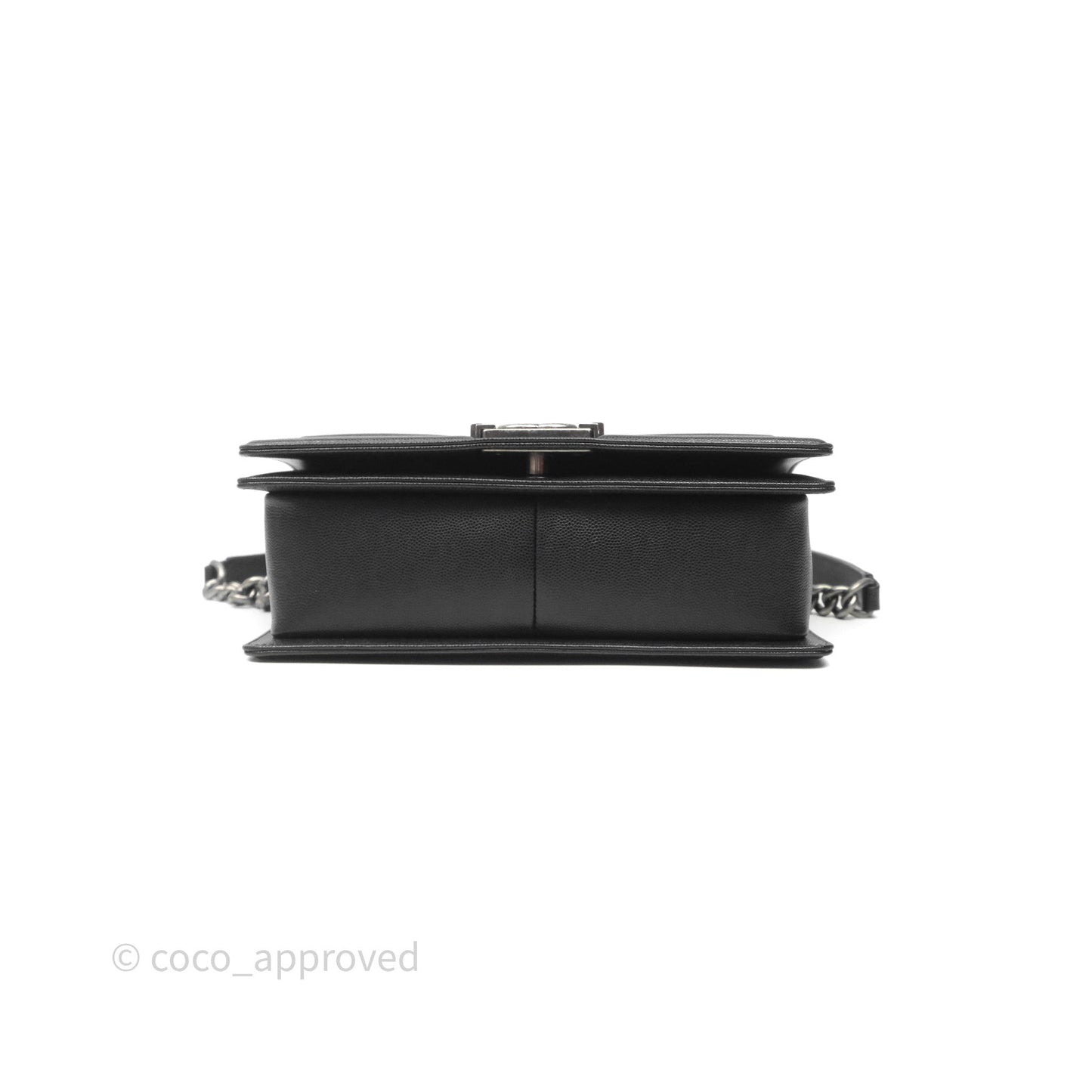 Chanel Quilted Medium Boy Black Caviar Ruthenium Hardware
