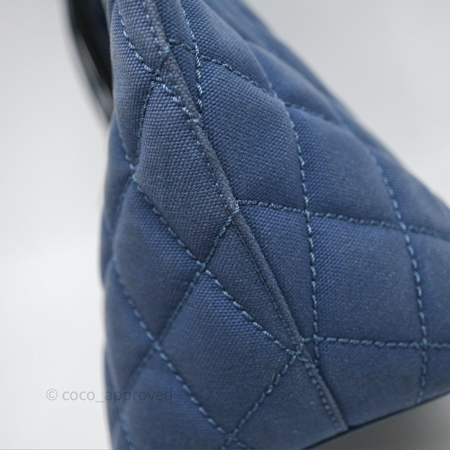 Chanel Blue Caviar Tassel Canvas Tote Bag