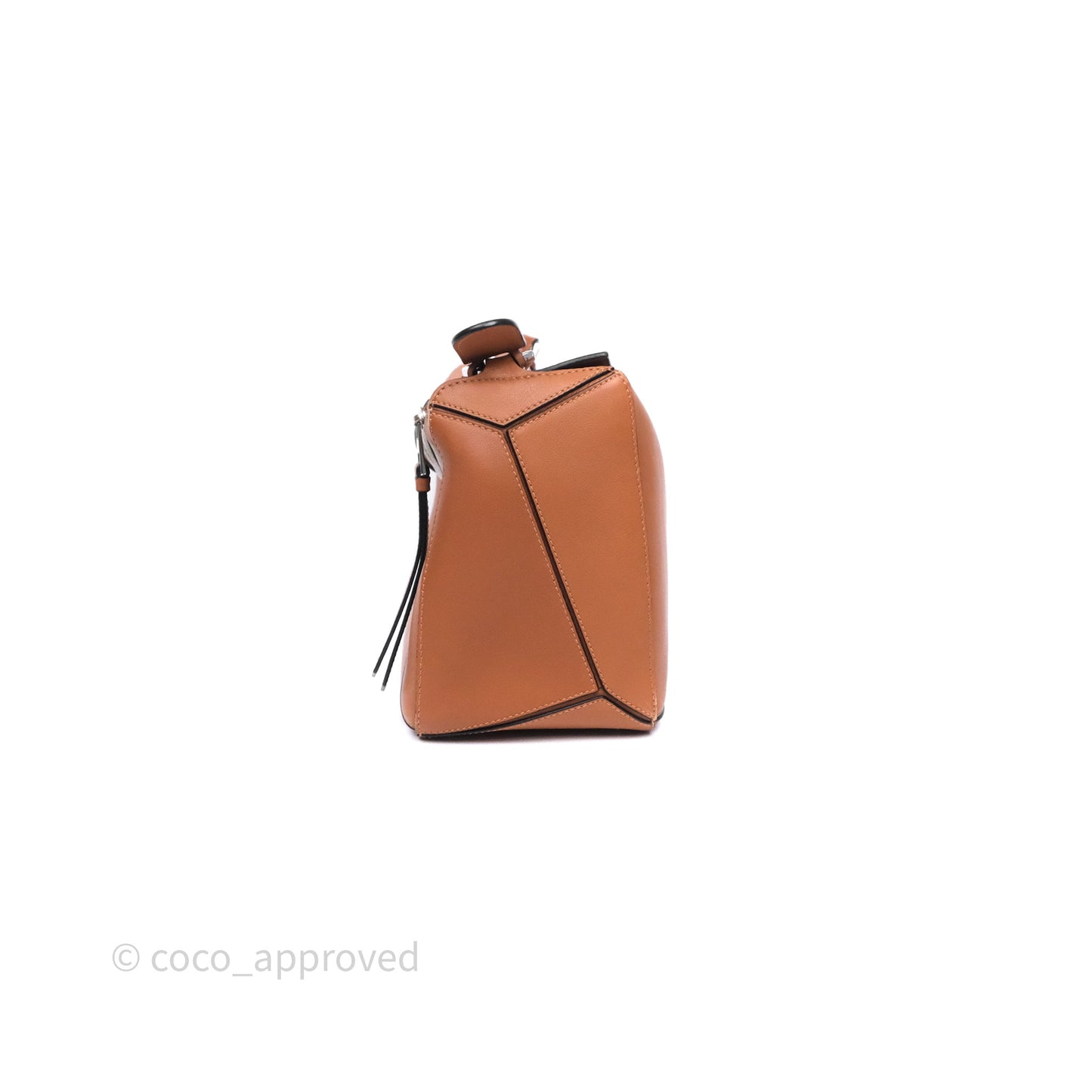 Loewe Medium Puzzle Bag Tan Calfskin Silver Hardware