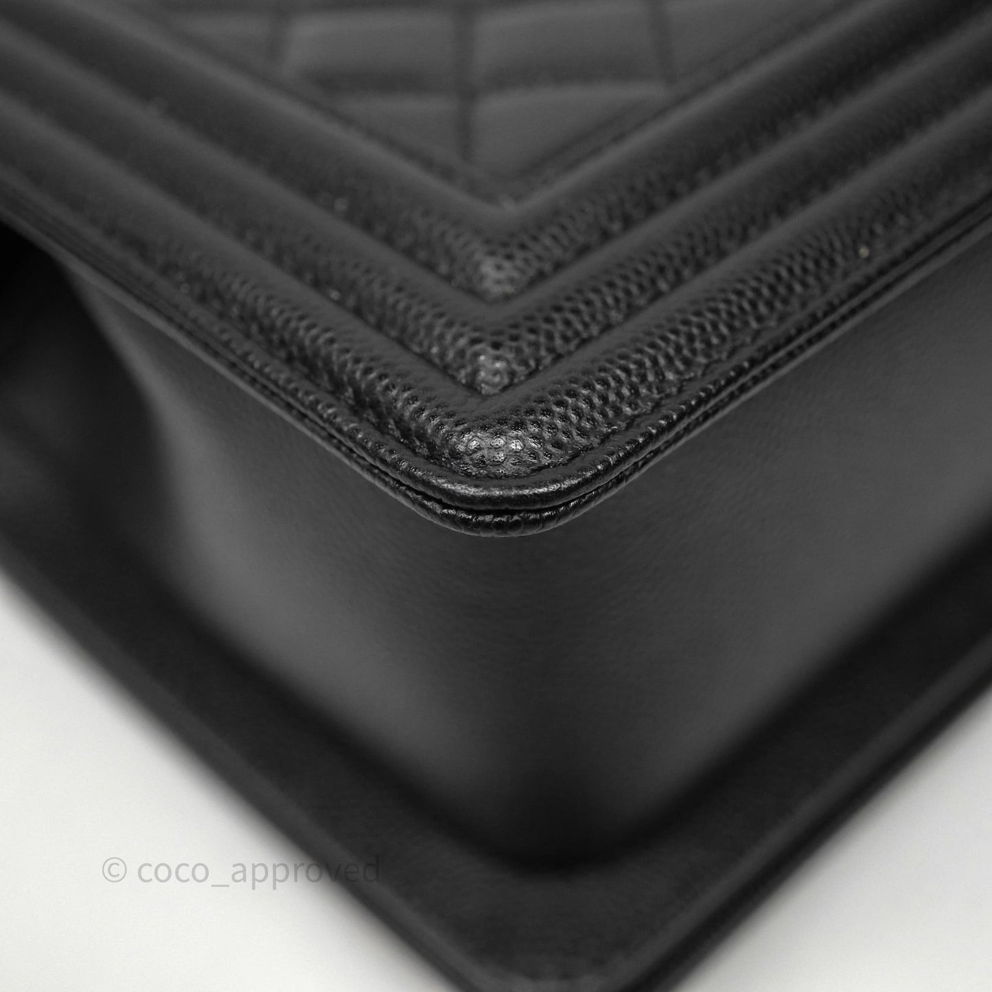 Chanel Quilted Medium Boy Black Caviar Ruthenium Hardware