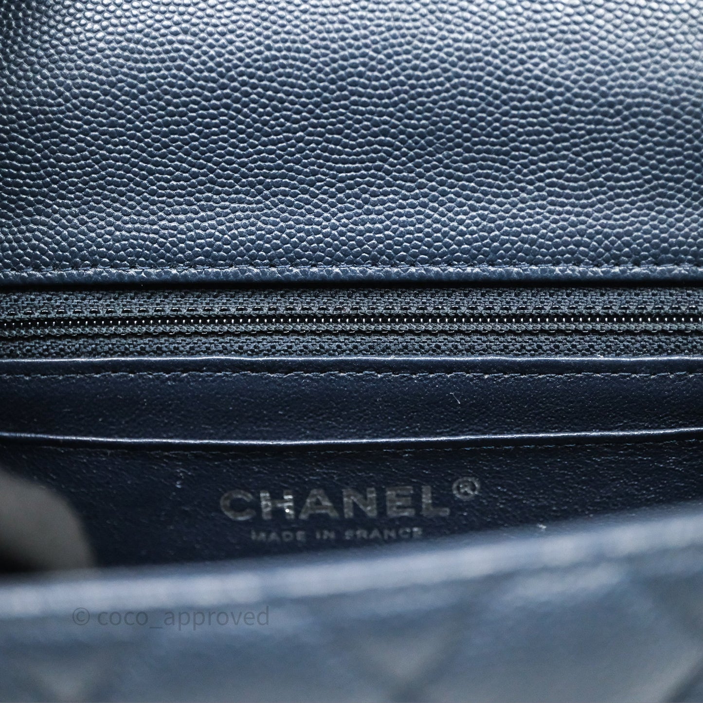 Chanel Quilted Mini Square Navy Caviar Silver Hardware