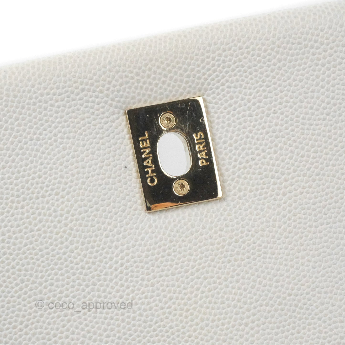 Chanel Medium Coco Handle Quilted Grey Caviar Gold Hardware
