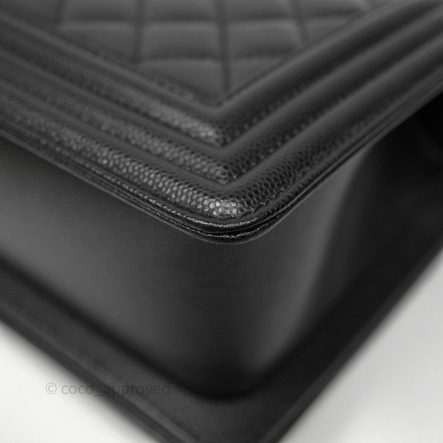 Chanel Quilted Medium Boy Black Caviar Ruthenium Hardware