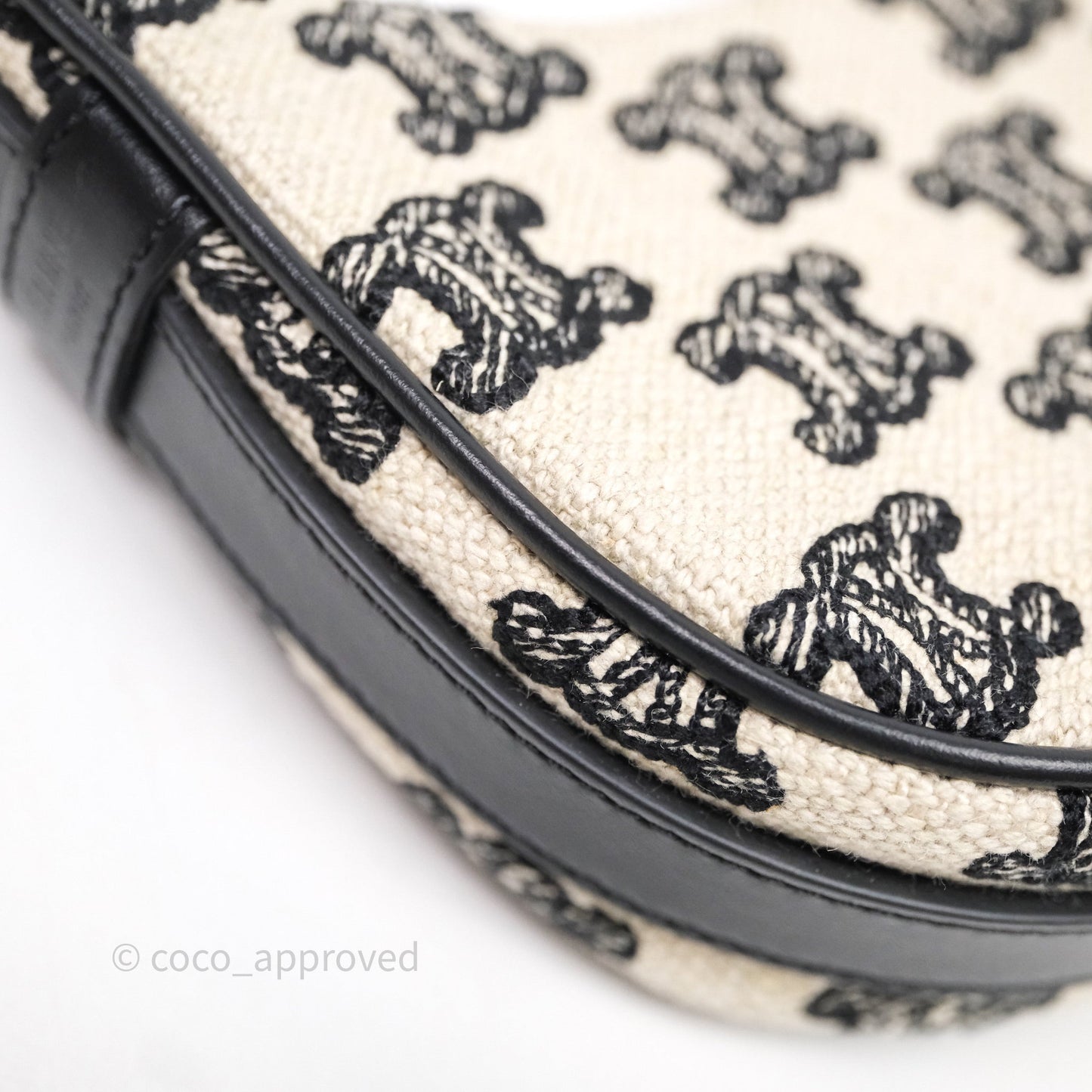 Celine Mini Ava Bag In Triomphe Canvas Black