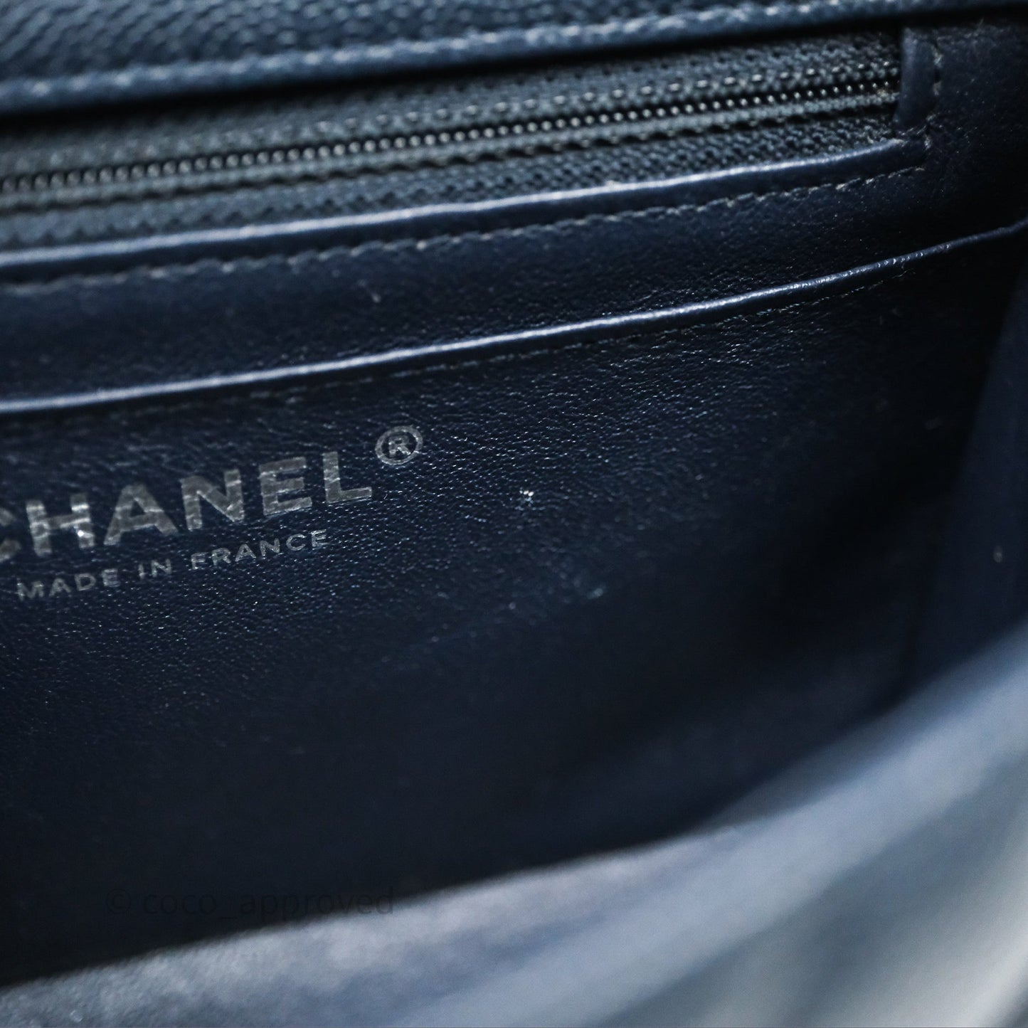 Chanel Quilted Mini Square Navy Caviar Silver Hardware