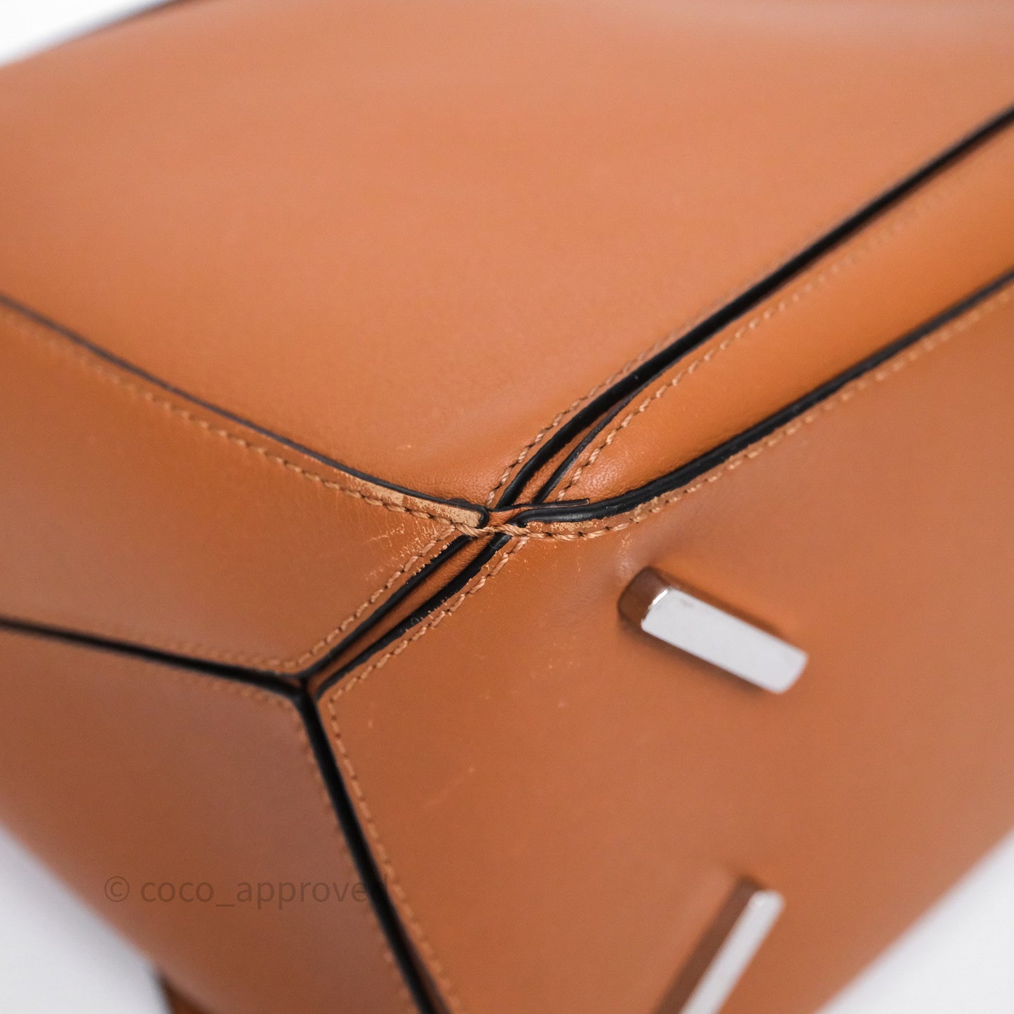Loewe Medium Puzzle Bag Tan Calfskin Silver Hardware