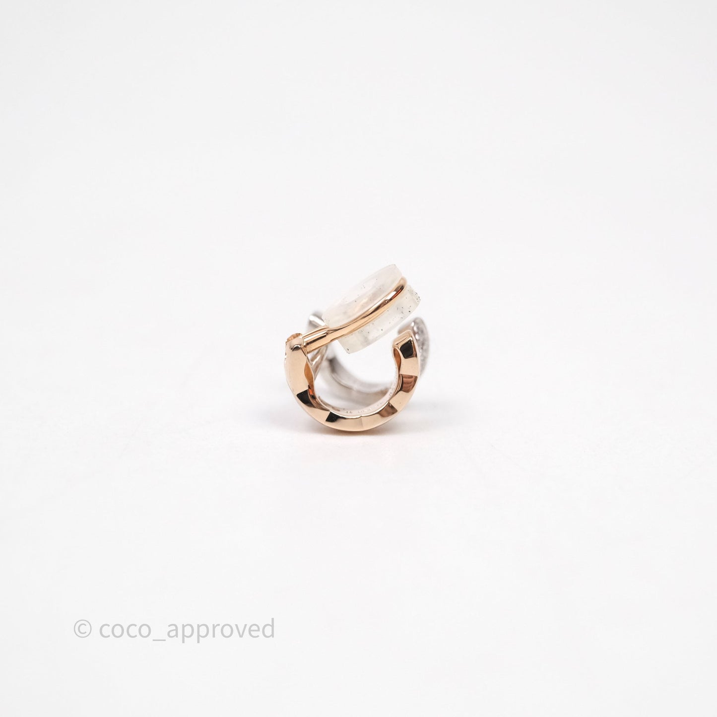 Chanel Coco Crush Single Ear Clip 18K White & Beige Gold Diamonds