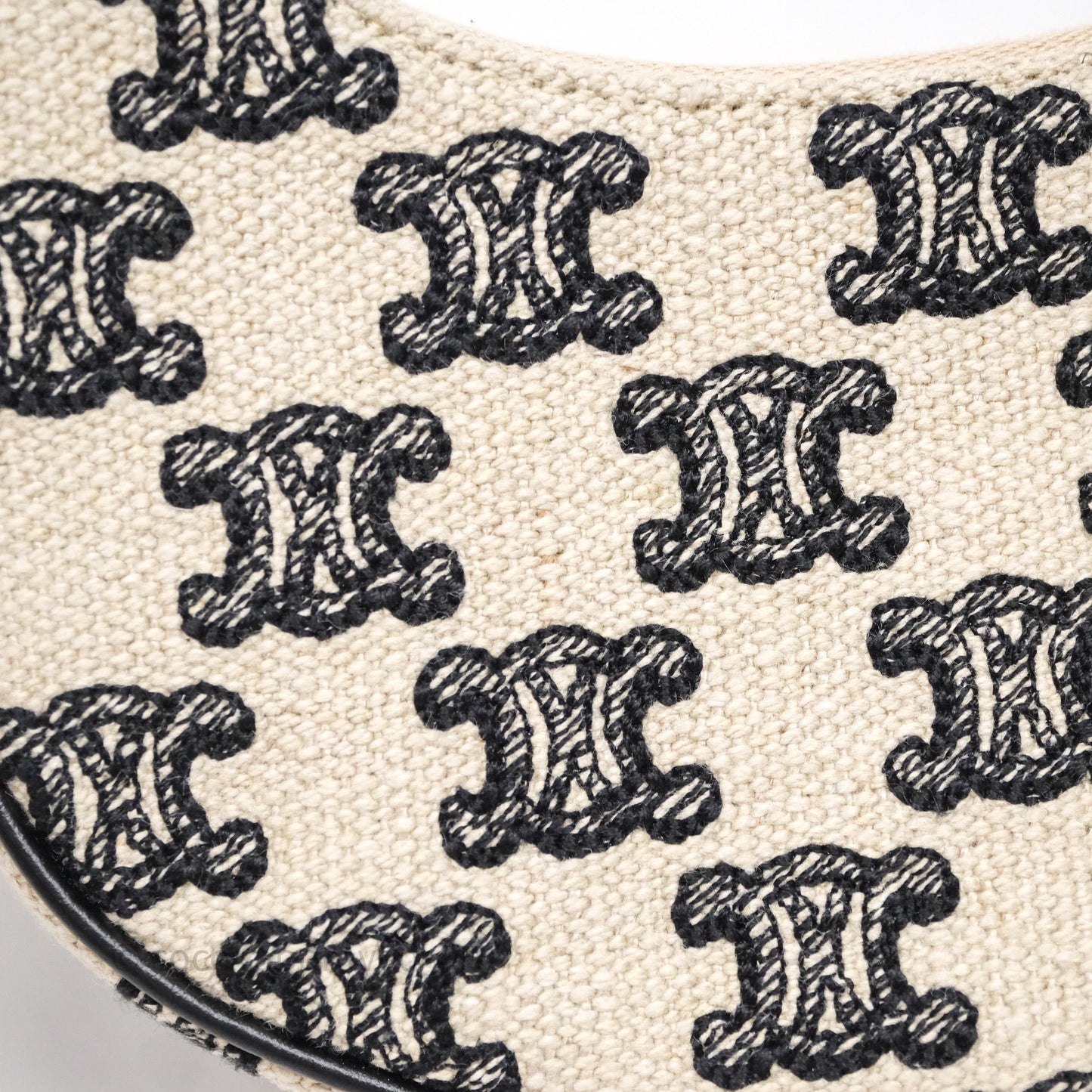Celine Mini Ava Bag In Triomphe Canvas Black