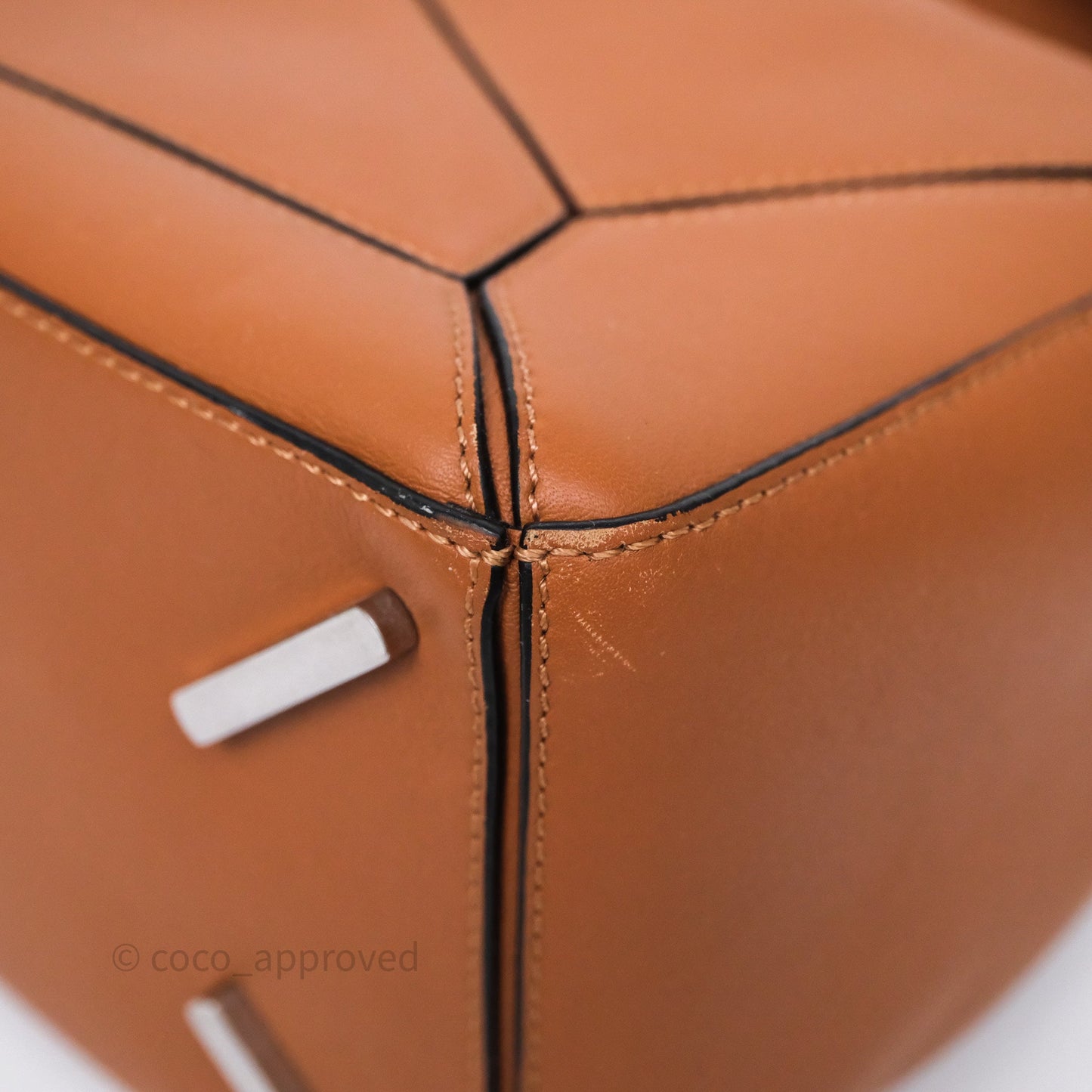 Loewe Medium Puzzle Bag Tan Calfskin Silver Hardware