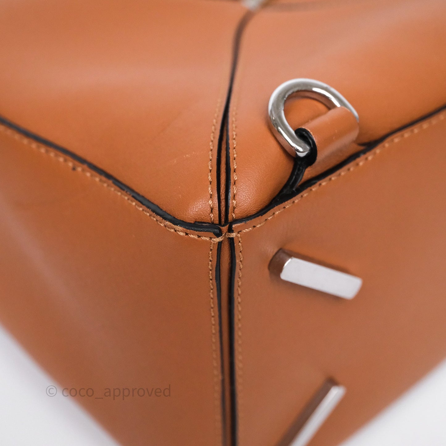 Loewe Medium Puzzle Bag Tan Calfskin Silver Hardware