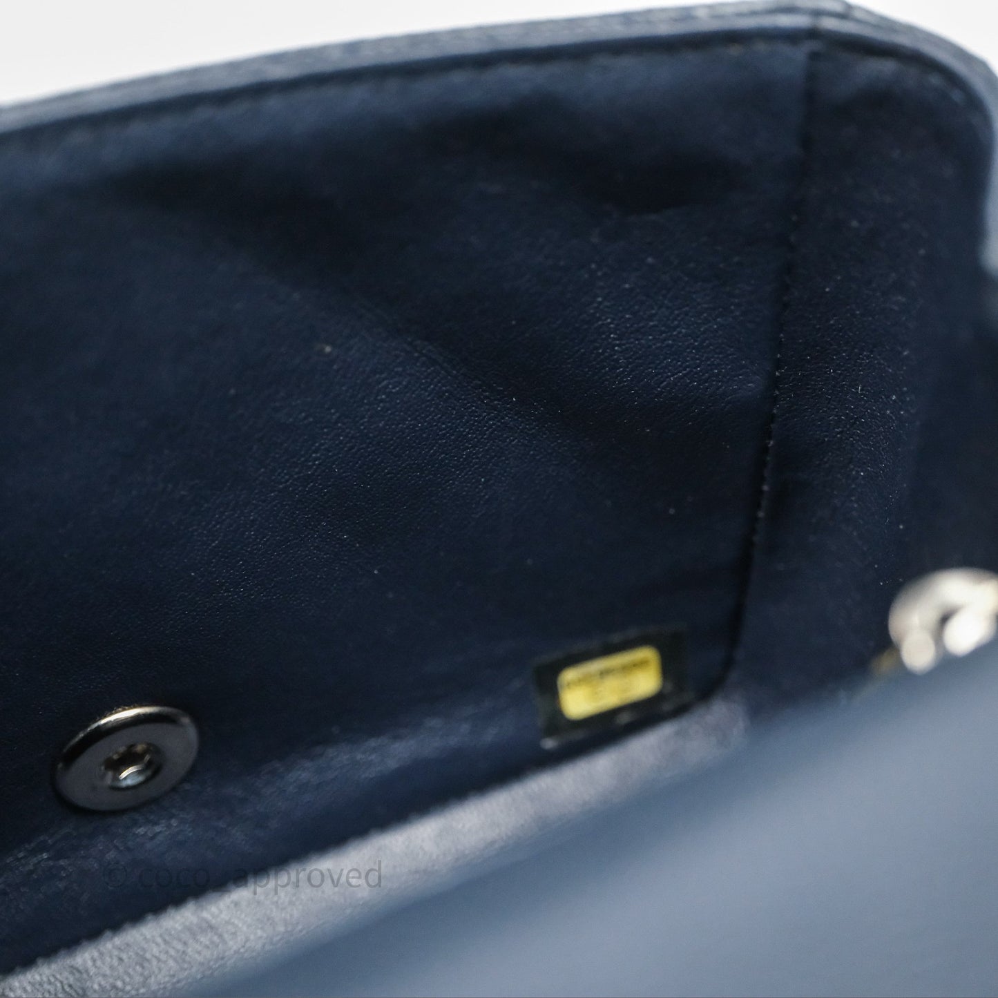 Chanel Quilted Mini Square Navy Caviar Silver Hardware