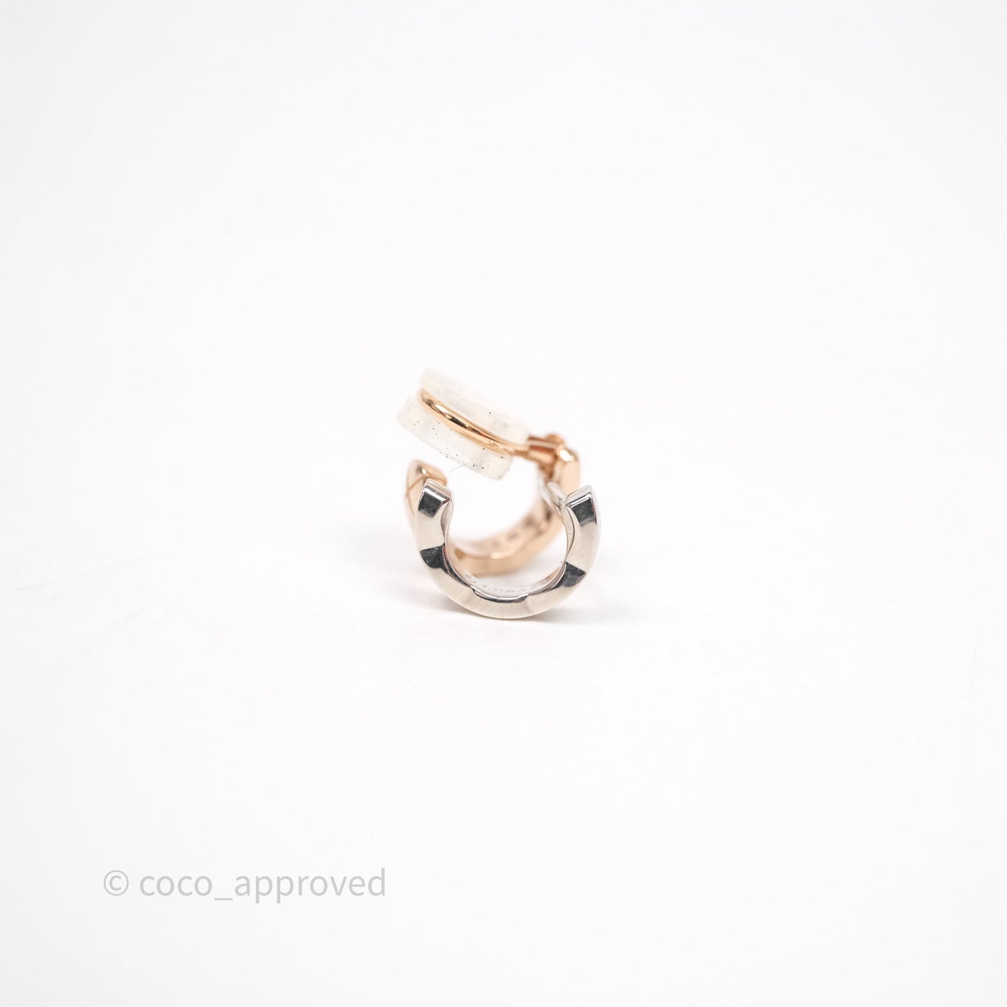 Chanel Coco Crush Single Ear Clip 18K White & Beige Gold Diamonds