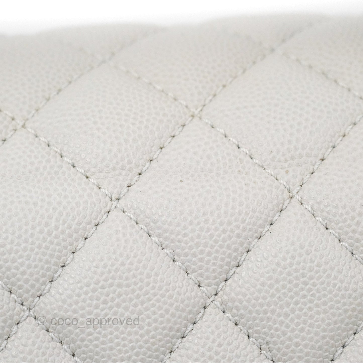 Chanel Medium Coco Handle Quilted Grey Caviar Gold Hardware
