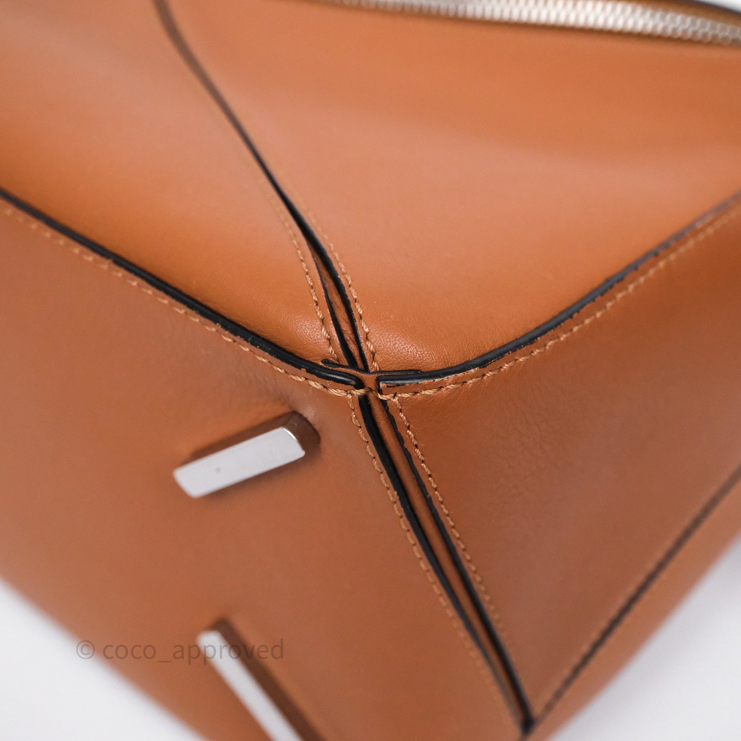 Loewe Medium Puzzle Bag Tan Calfskin Silver Hardware