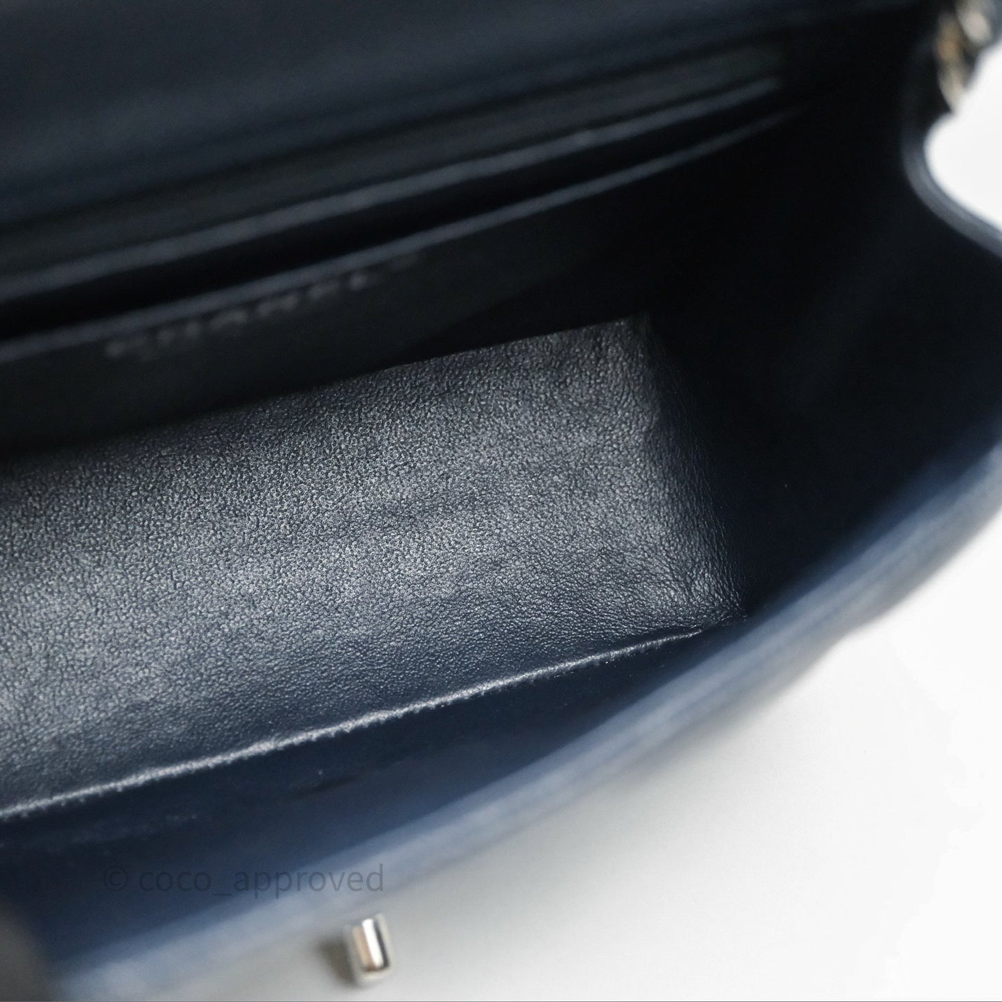 Chanel Quilted Mini Square Navy Caviar Silver Hardware