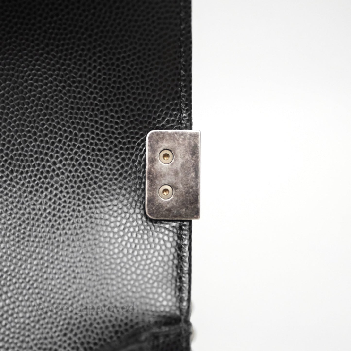 Chanel Quilted Medium Boy Black Caviar Ruthenium Hardware