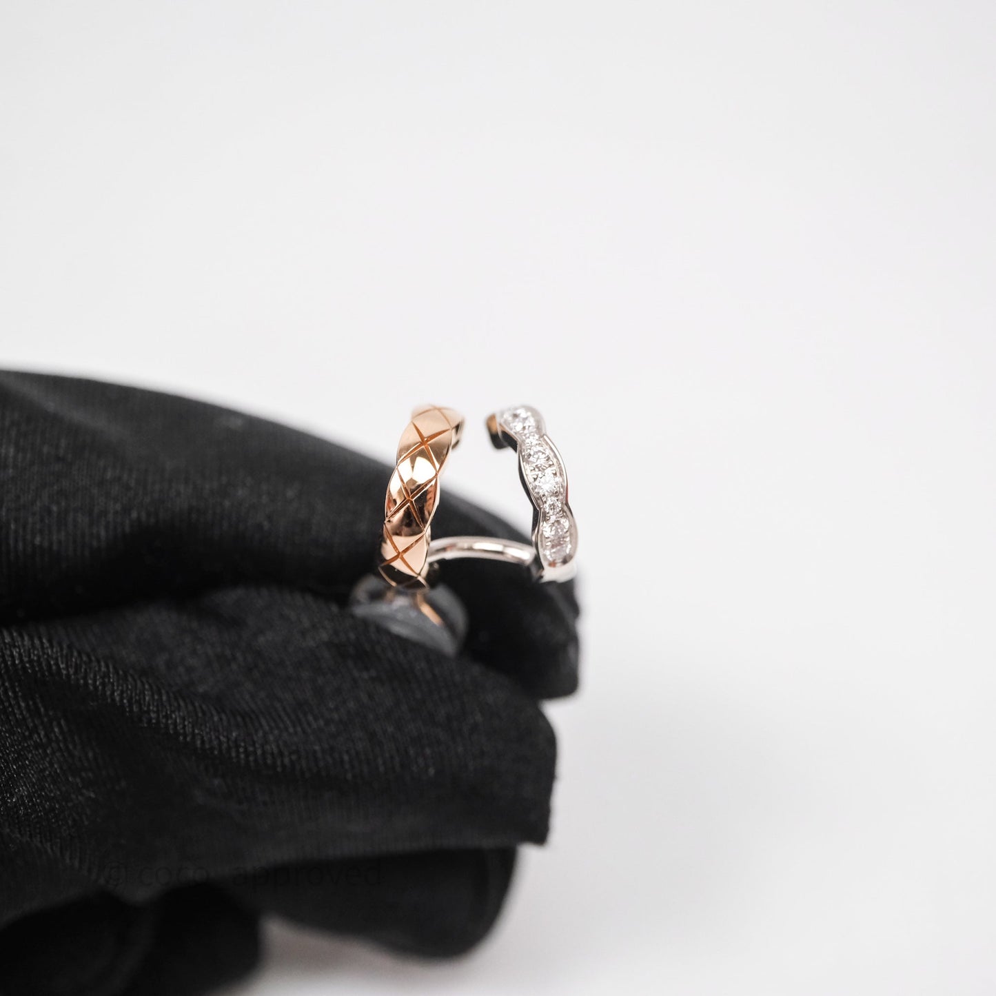 Chanel Coco Crush Single Ear Clip 18K White & Beige Gold Diamonds