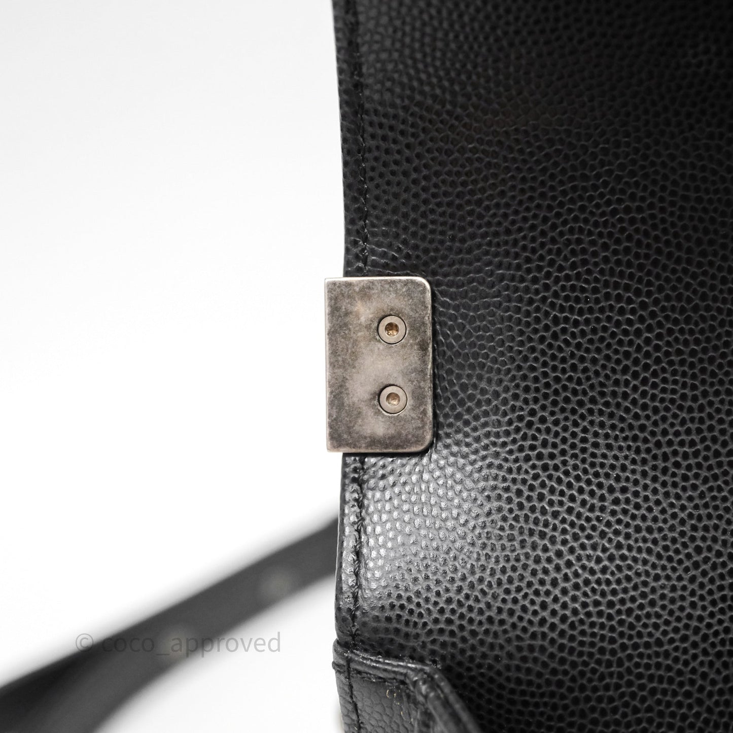 Chanel Quilted Medium Boy Black Caviar Ruthenium Hardware