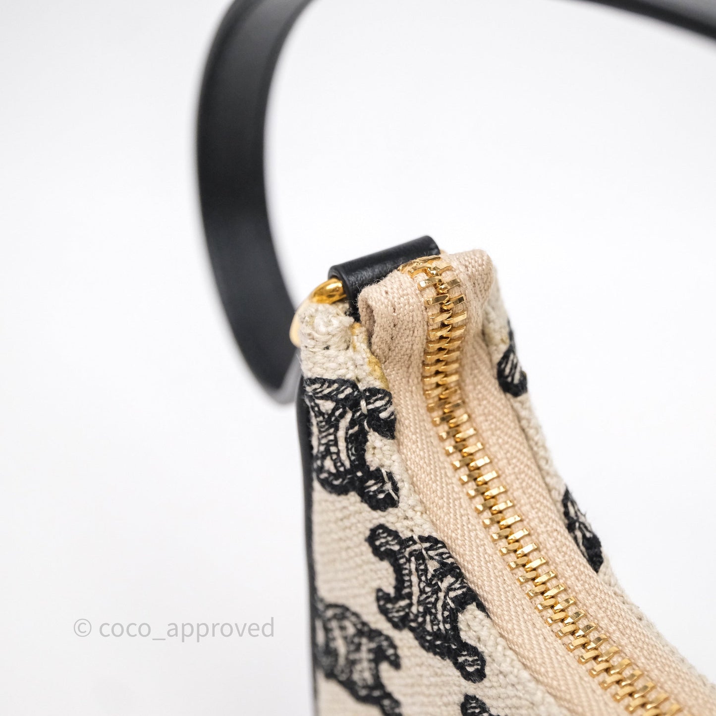 Celine Mini Ava Bag In Triomphe Canvas Black