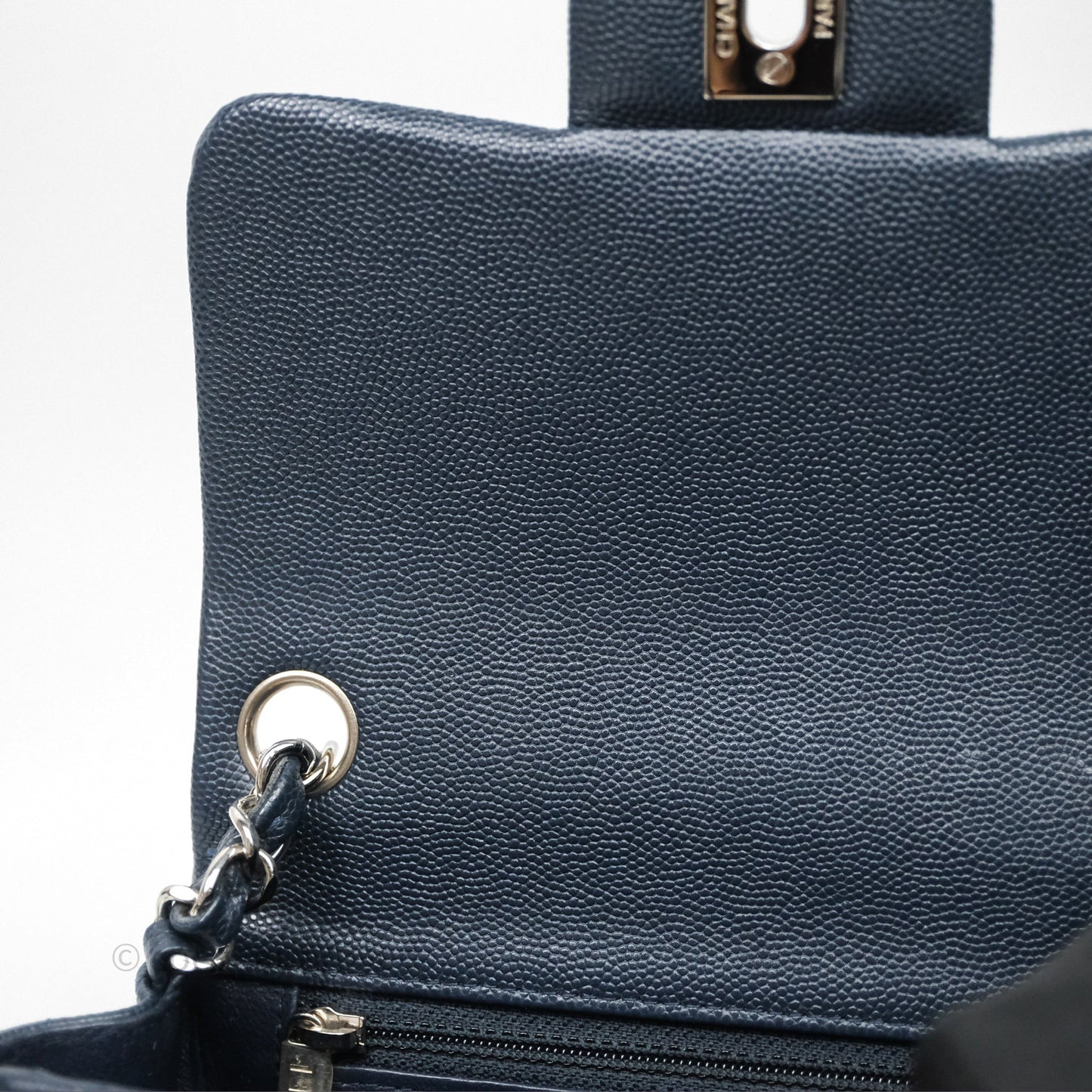 Chanel Quilted Mini Square Navy Caviar Silver Hardware