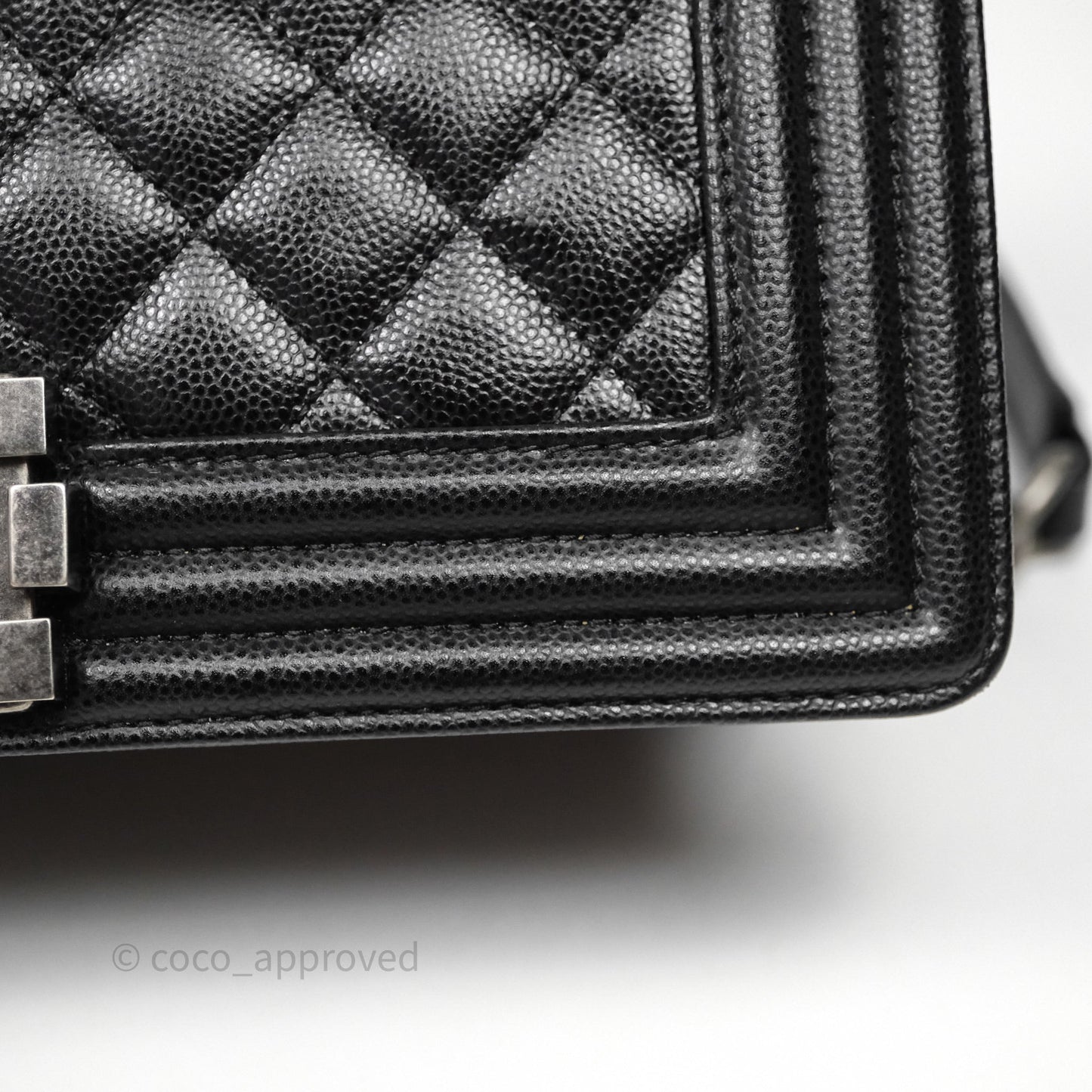 Chanel Quilted Medium Boy Black Caviar Ruthenium Hardware