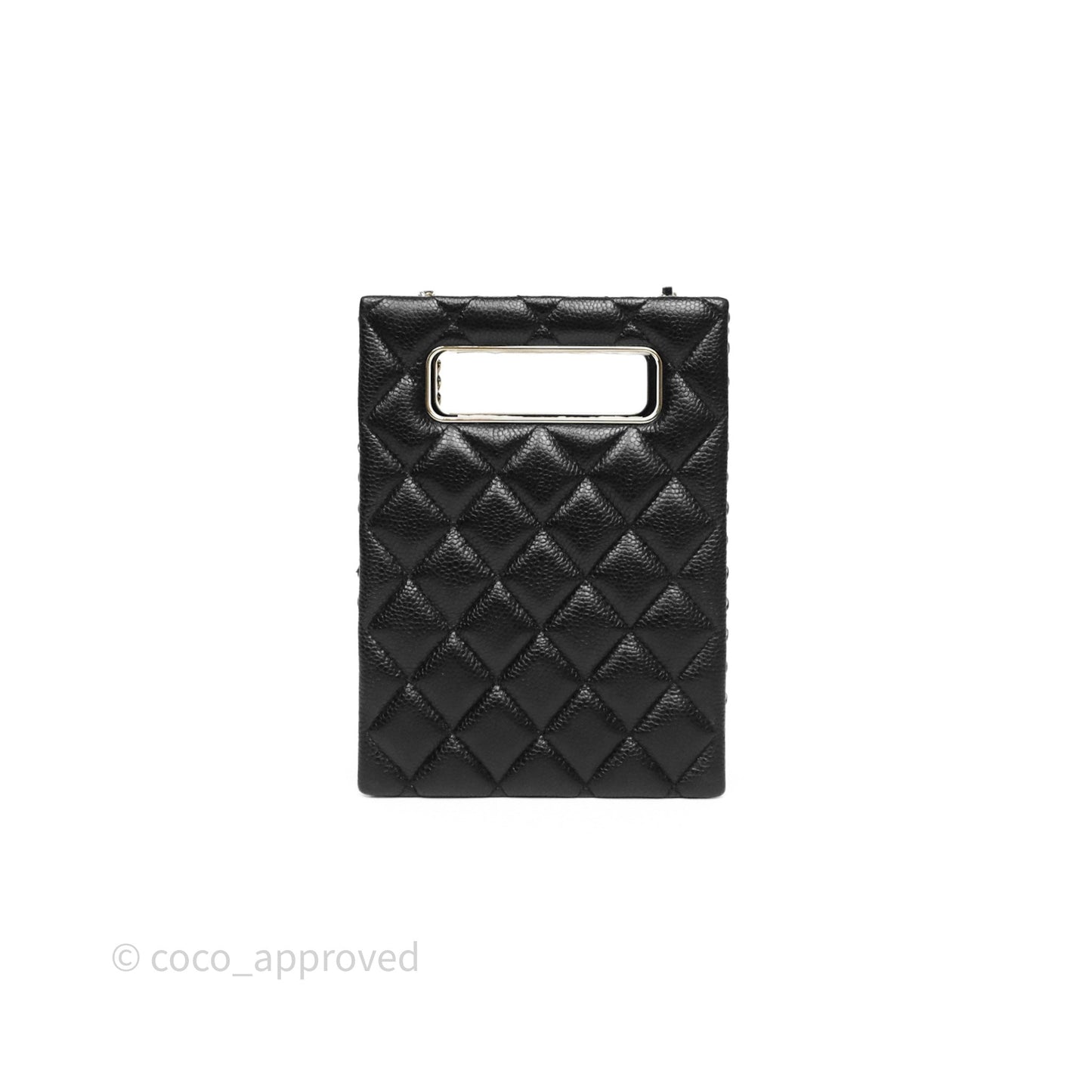 Chanel Evening Bag Black Caviar Gold Hardware 22S