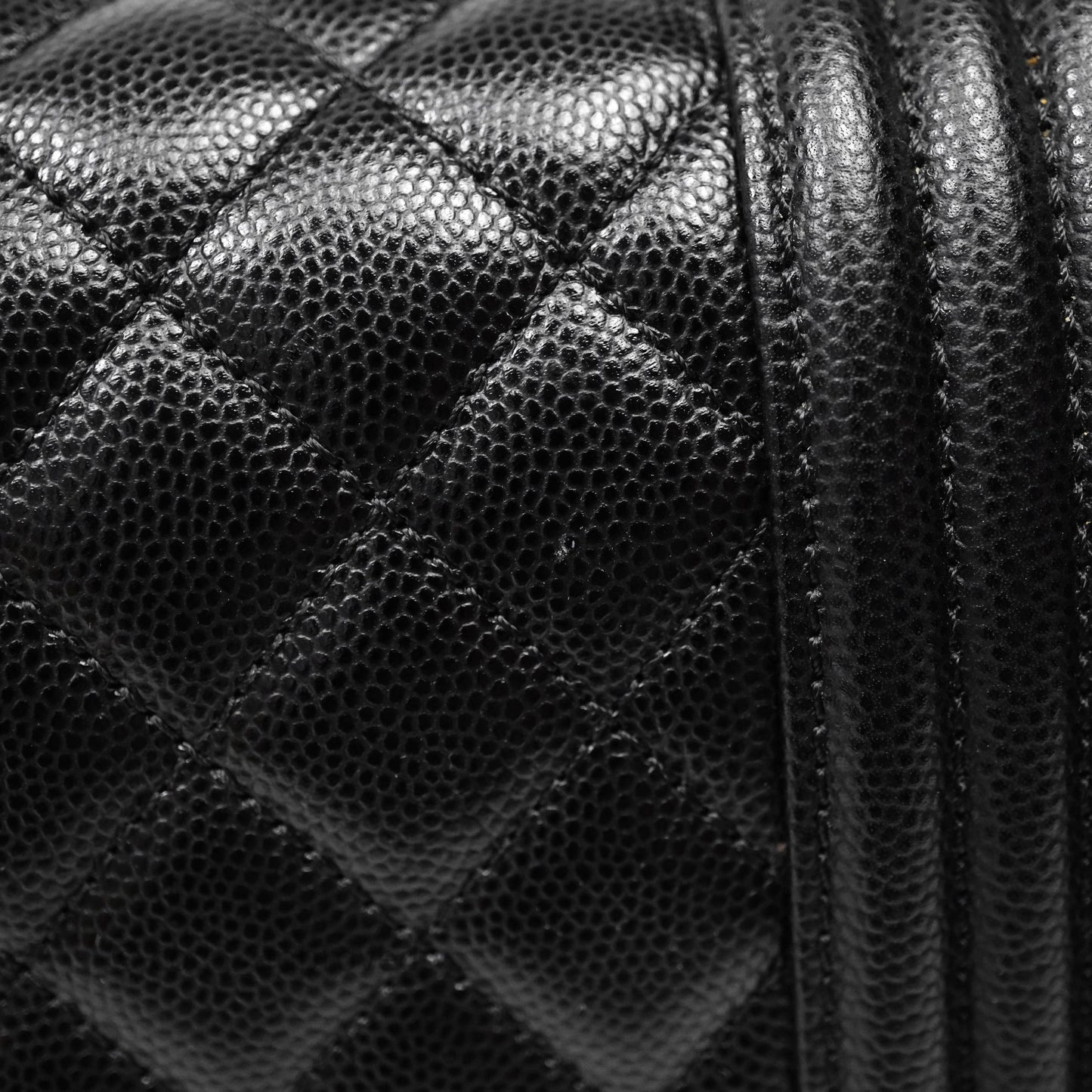 Chanel Quilted Medium Boy Black Caviar Ruthenium Hardware