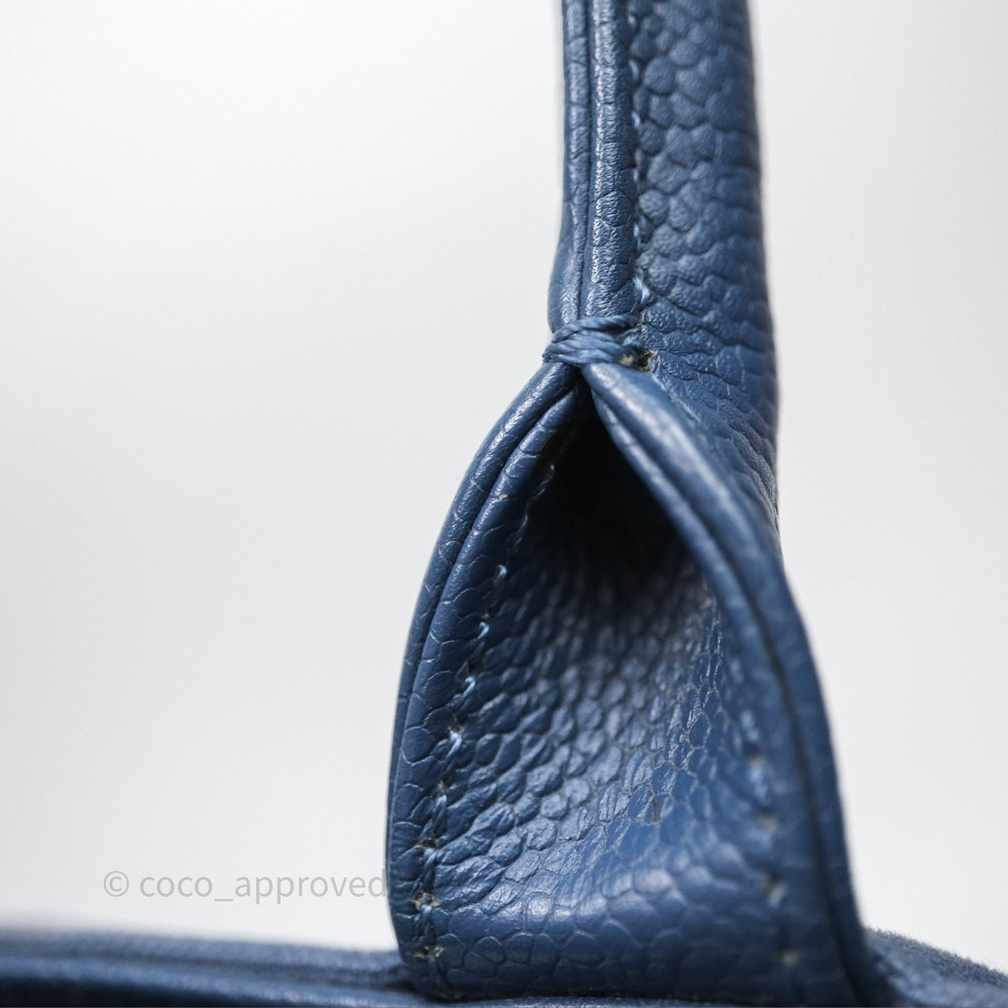 Chanel Blue Caviar Tassel Canvas Tote Bag