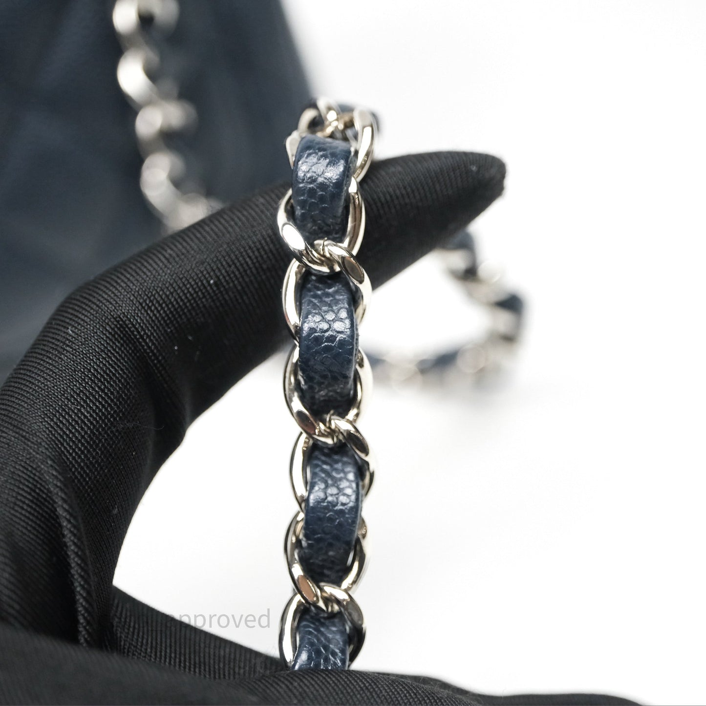 Chanel Quilted Mini Square Navy Caviar Silver Hardware