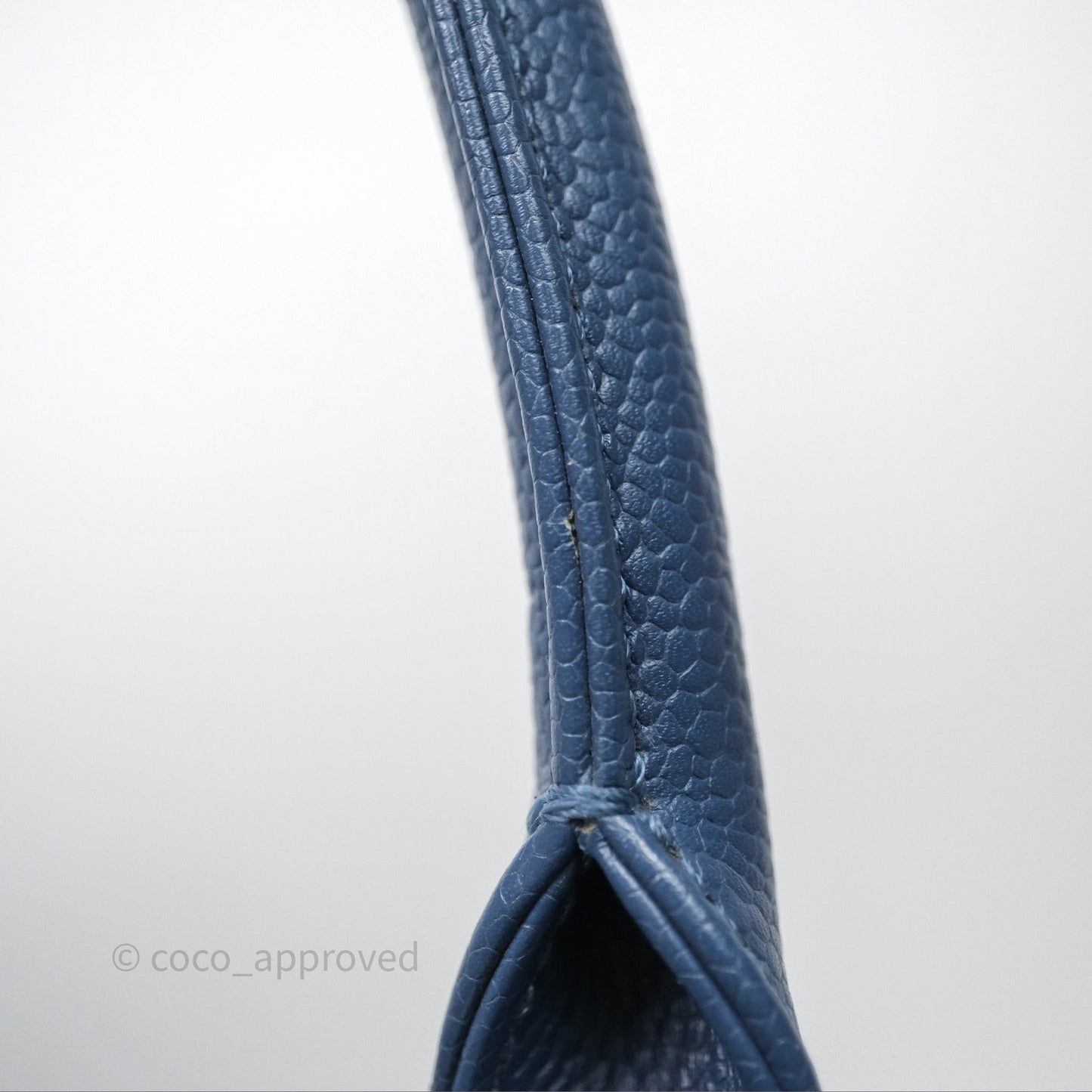 Chanel Blue Caviar Tassel Canvas Tote Bag