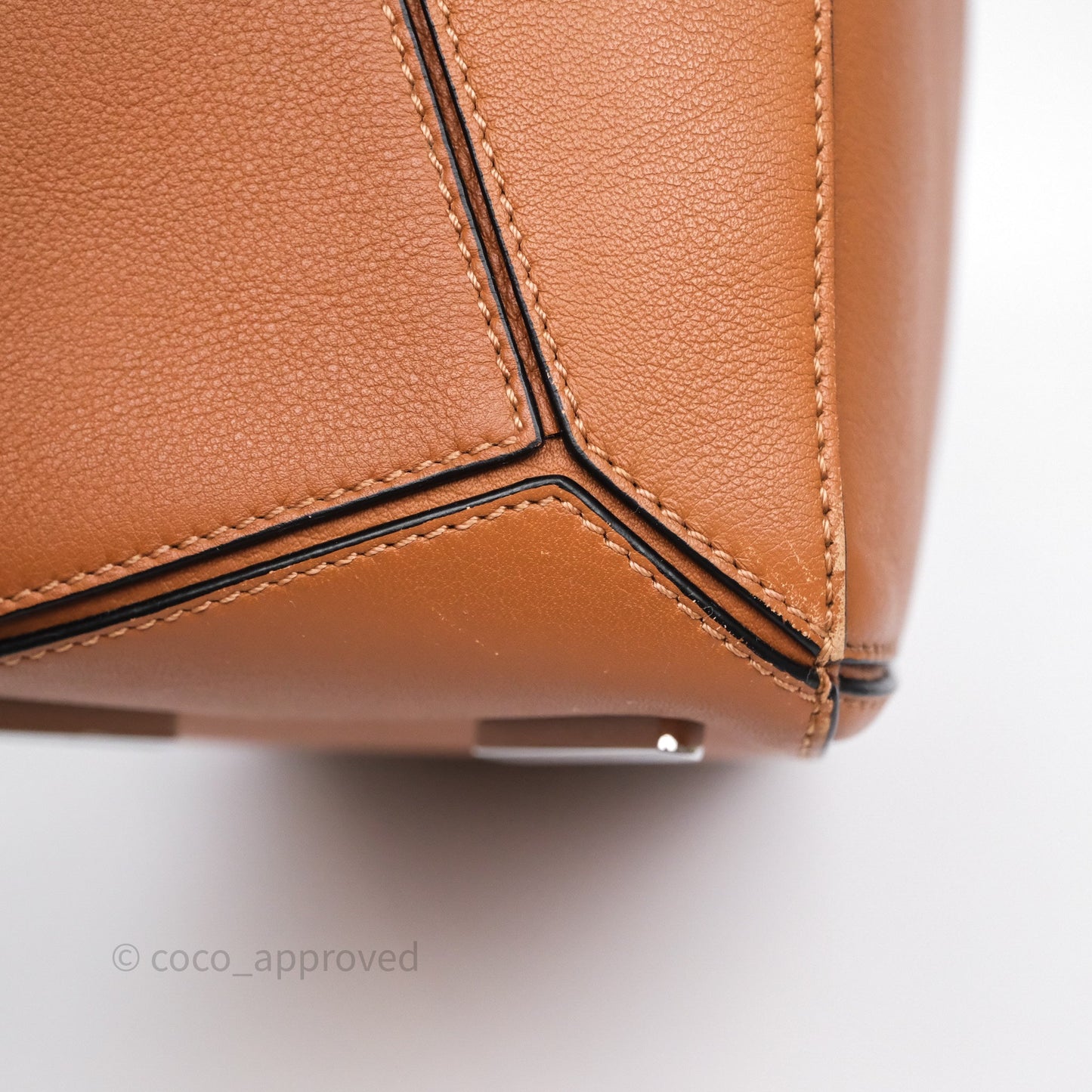 Loewe Medium Puzzle Bag Tan Calfskin Silver Hardware