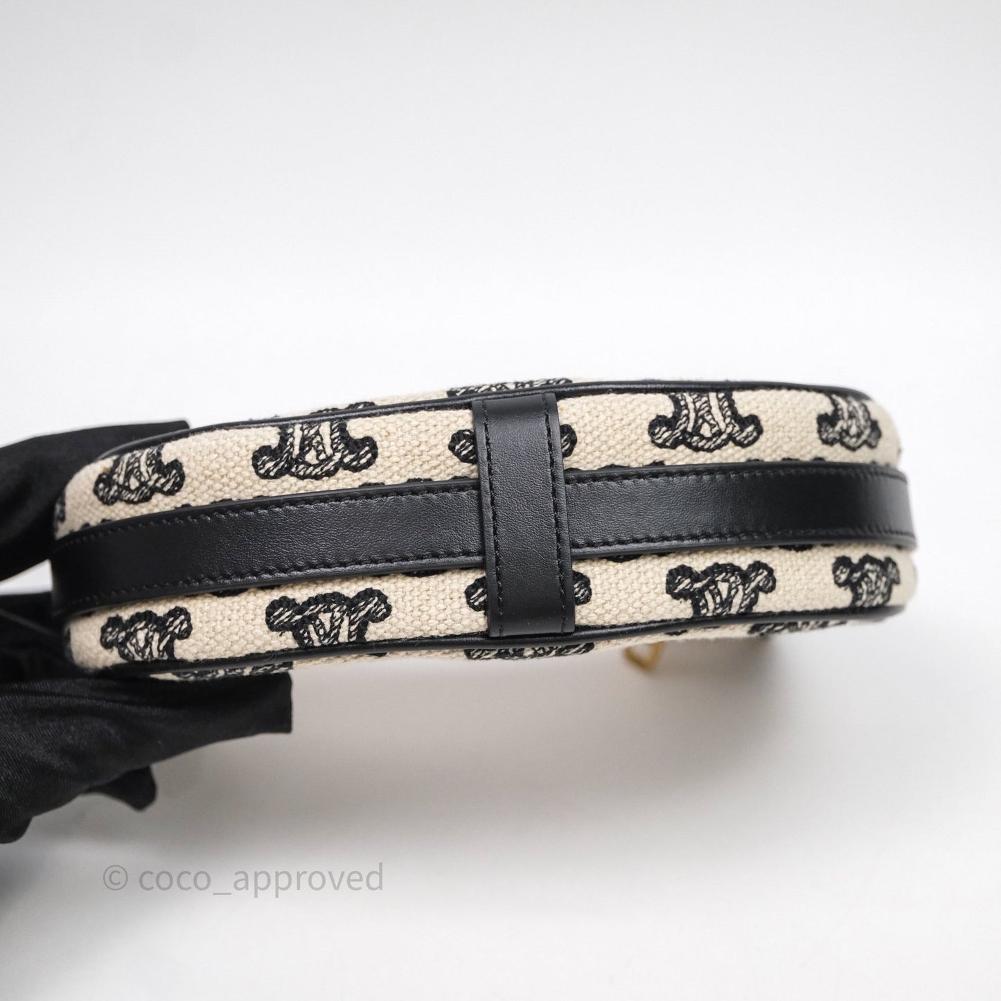 Celine Mini Ava Bag In Triomphe Canvas Black