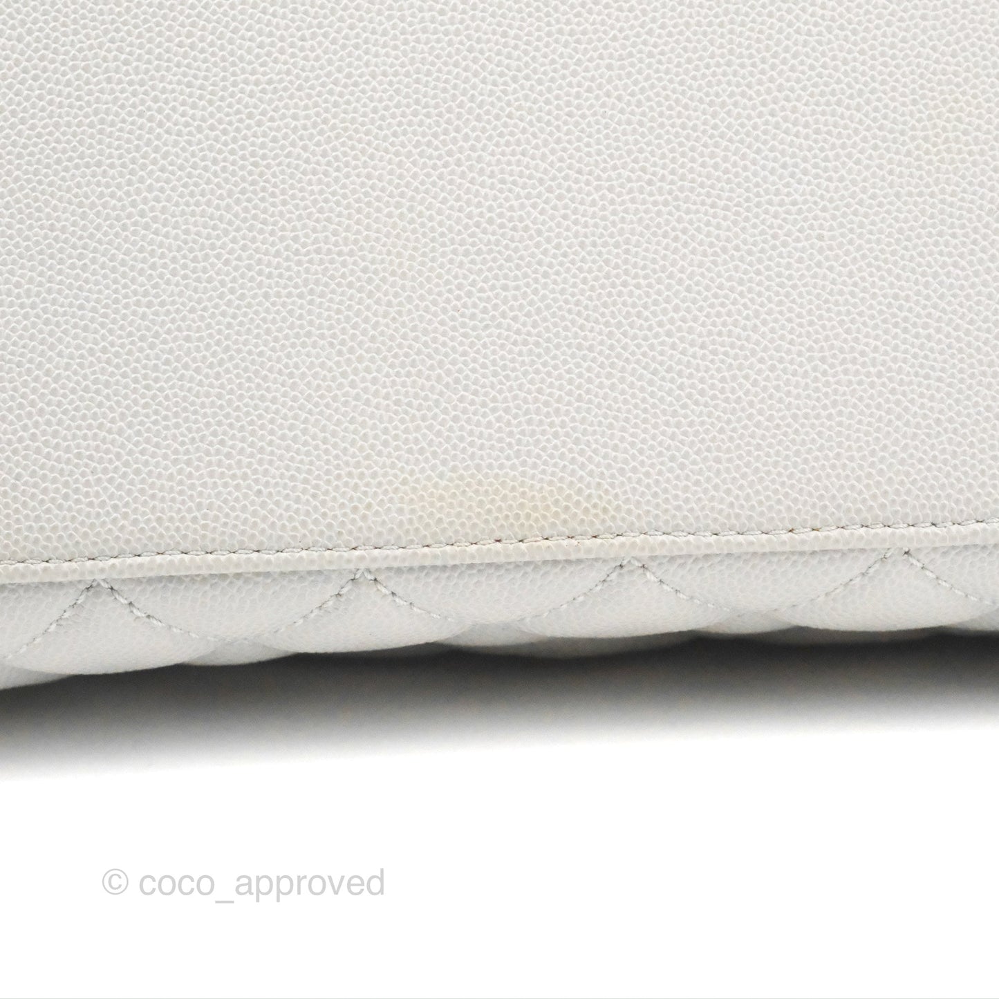Chanel Medium Coco Handle Quilted Grey Caviar Gold Hardware