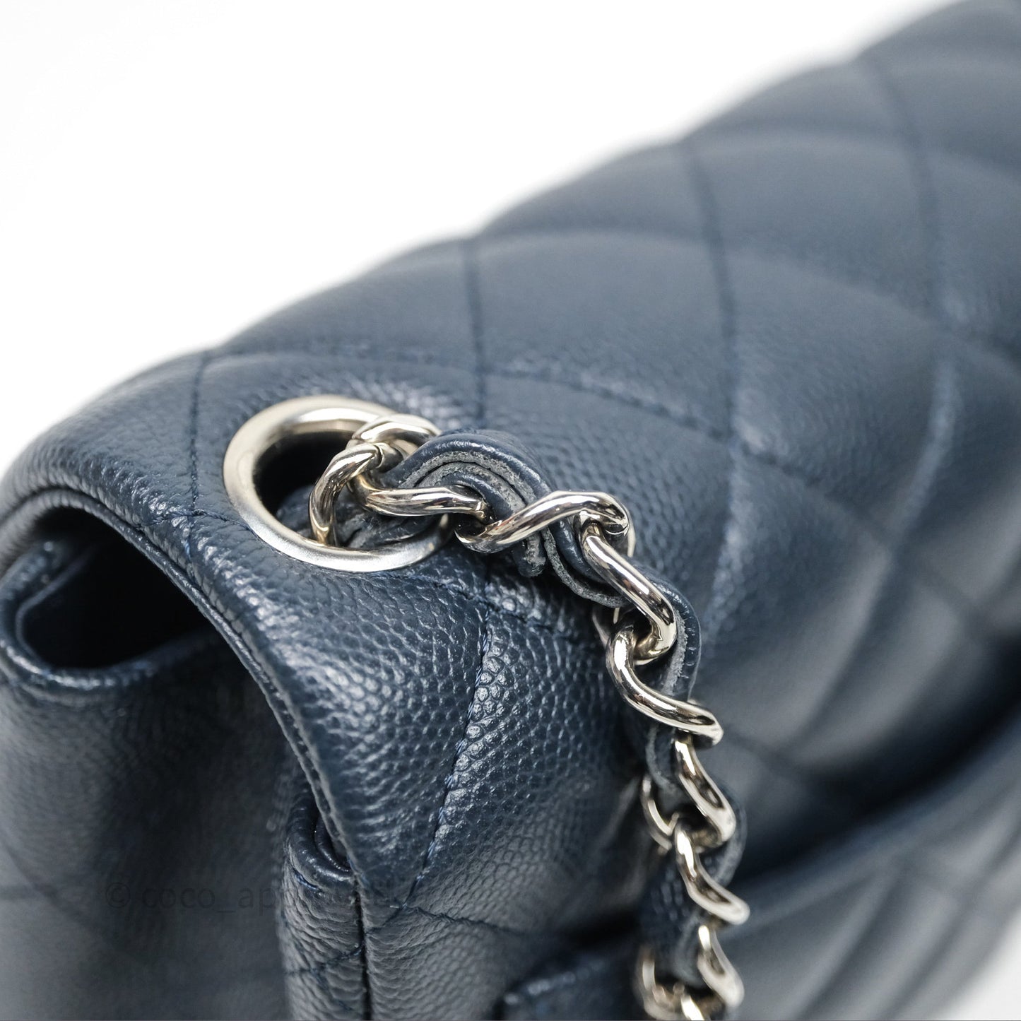 Chanel Quilted Mini Square Navy Caviar Silver Hardware