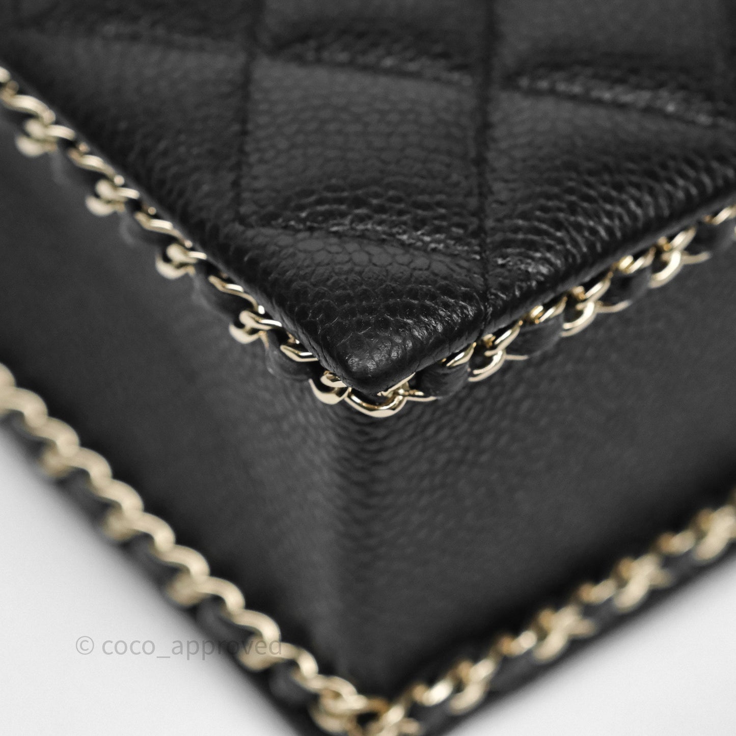 Chanel Evening Bag Black Caviar Gold Hardware 22S