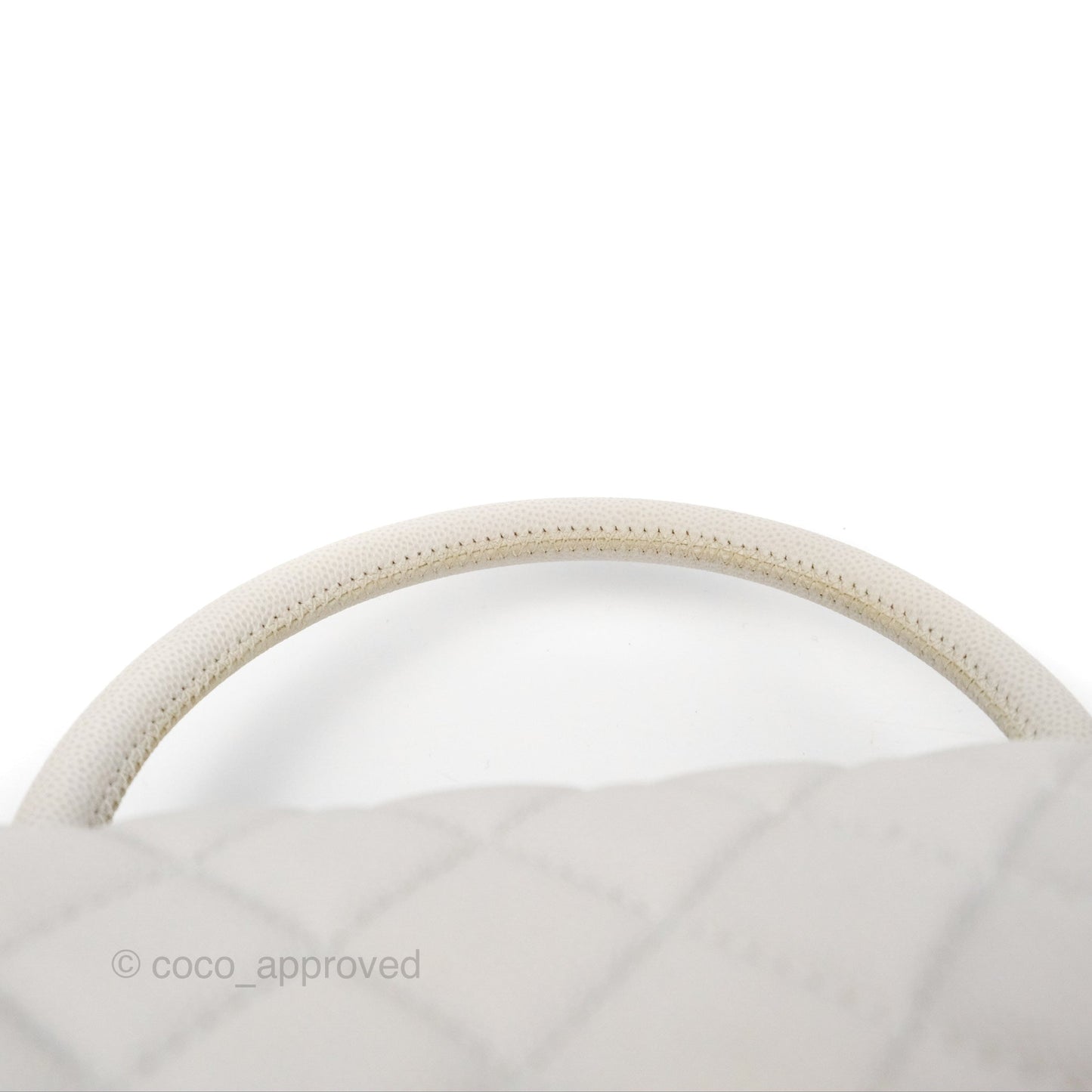 Chanel Medium Coco Handle Quilted Grey Caviar Gold Hardware