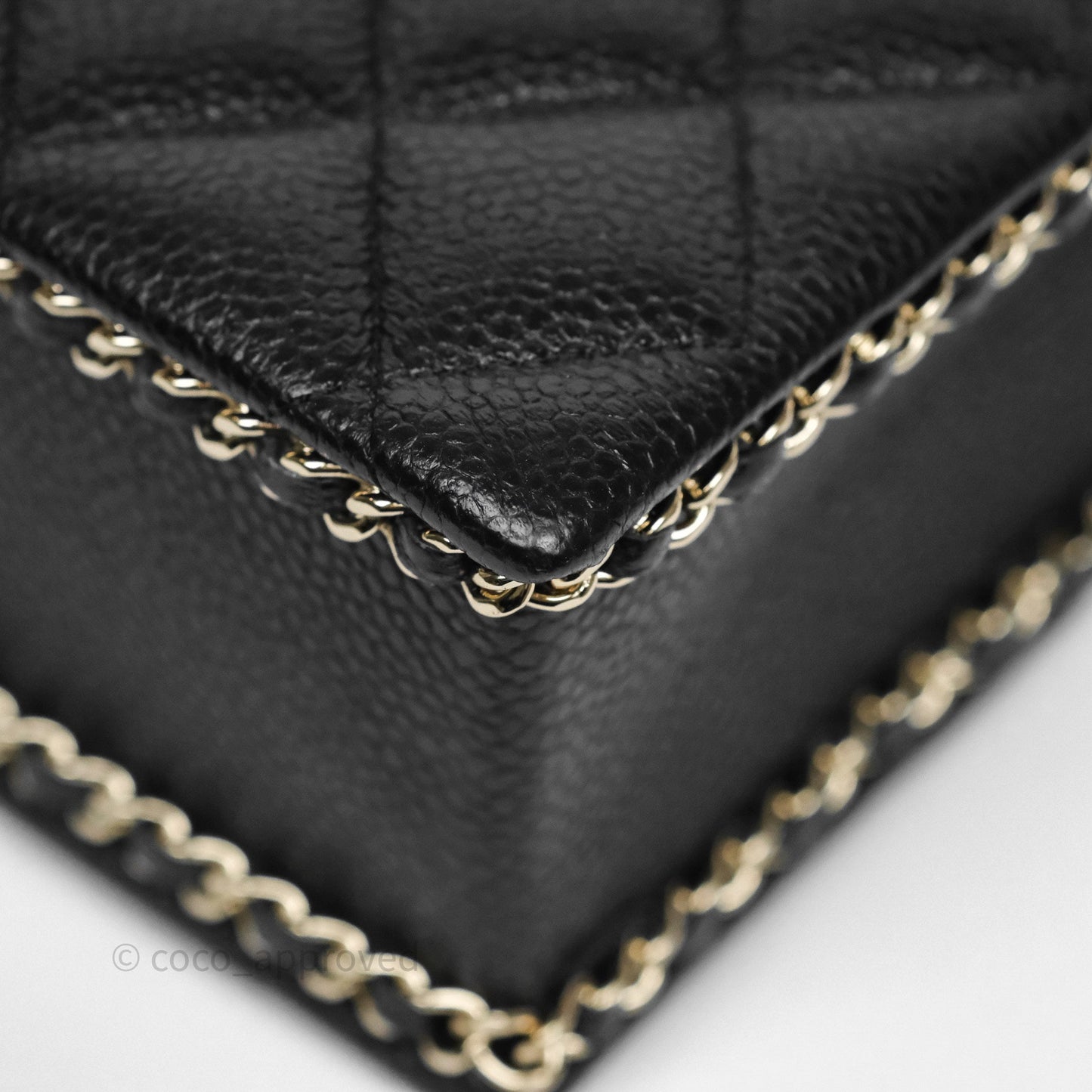 Chanel Evening Bag Black Caviar Gold Hardware 22S